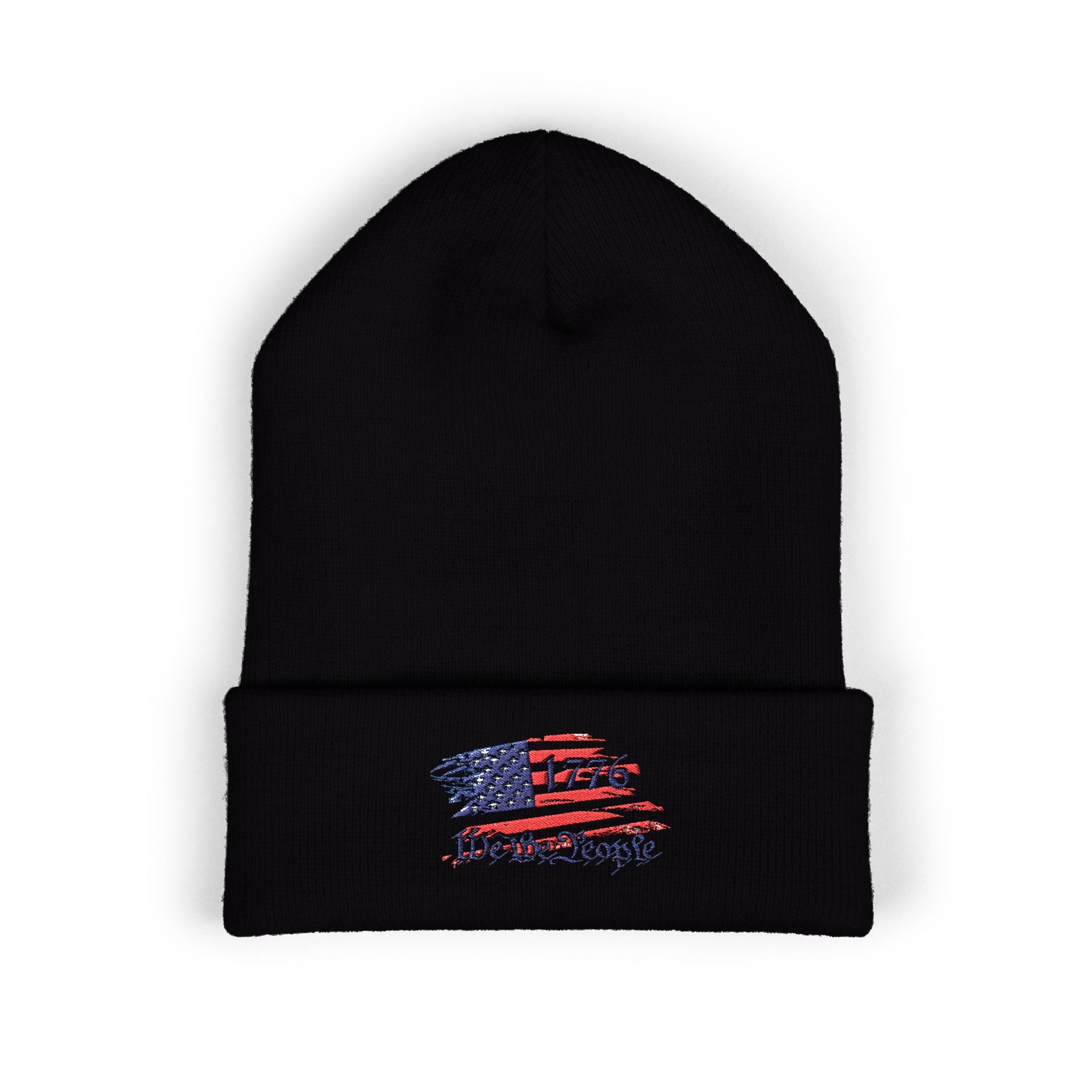 Embroidered Patriotic Beanie, USA Flag Knit Cap, American Pride Winter Hat, Red White Blue Headwear, Independence Day Gift