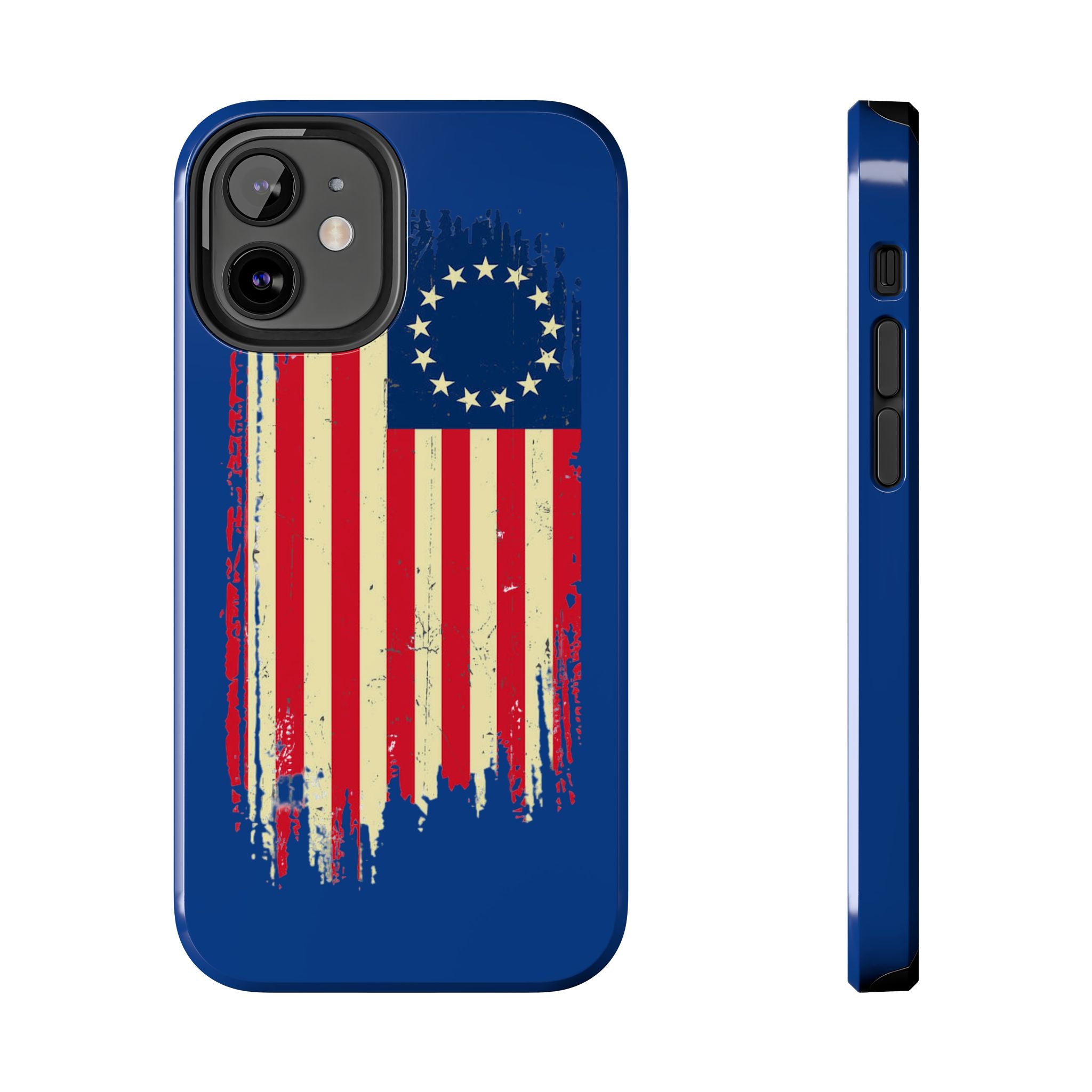 Patriotic Phone Cases with Vintage Flag Design, Tough Case for Independence Day, Memorial Day, 4th of July, Gift for Veterans, USA Pride