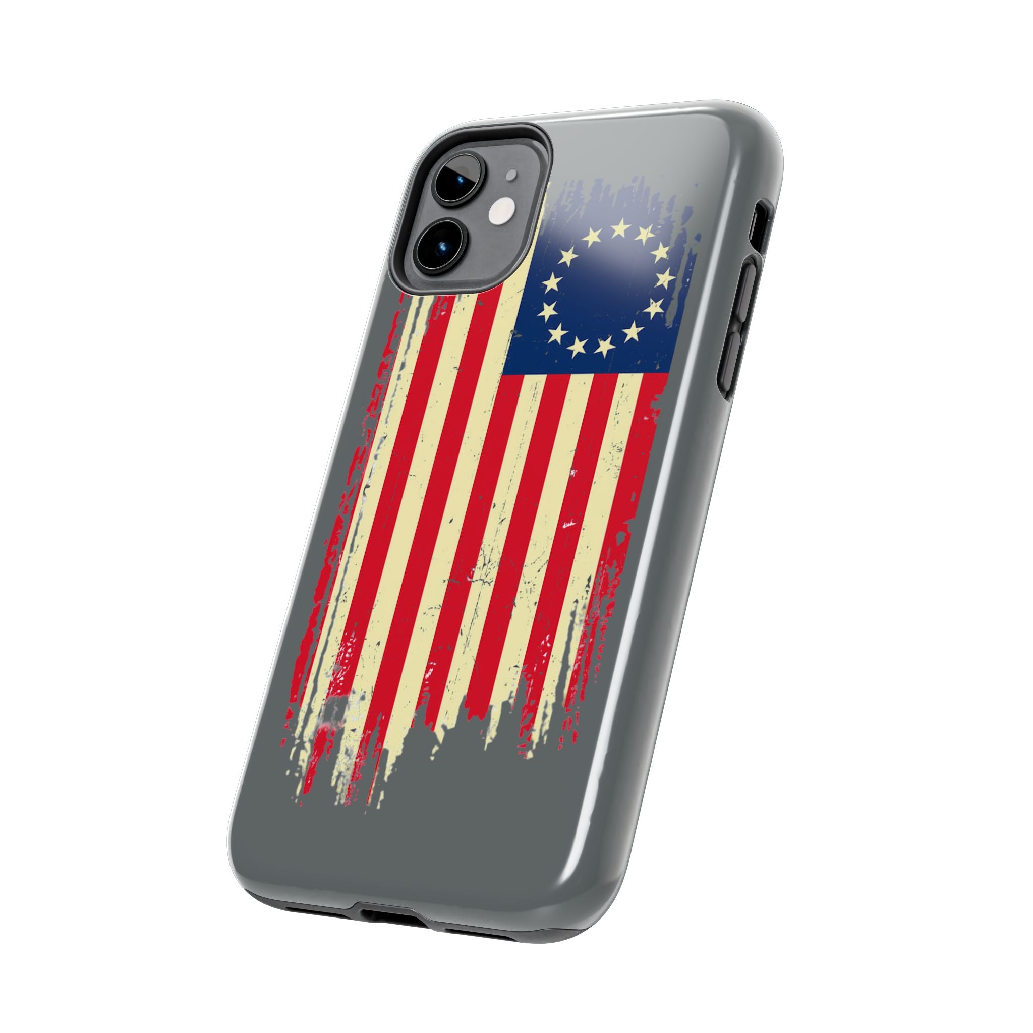 Patriotic Phone Cases with Vintage Flag Design, Tough Case for Independence Day, Memorial Day, 4th of July, Gift for Veterans, USA Pride