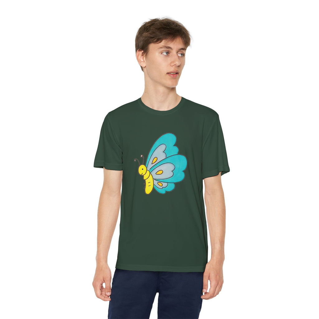 Butterffy Youth T-Shirt Sports Graphic Tee, Cool Athletic Shirt for Kids, Perfect for Sports Events, Team Spirit