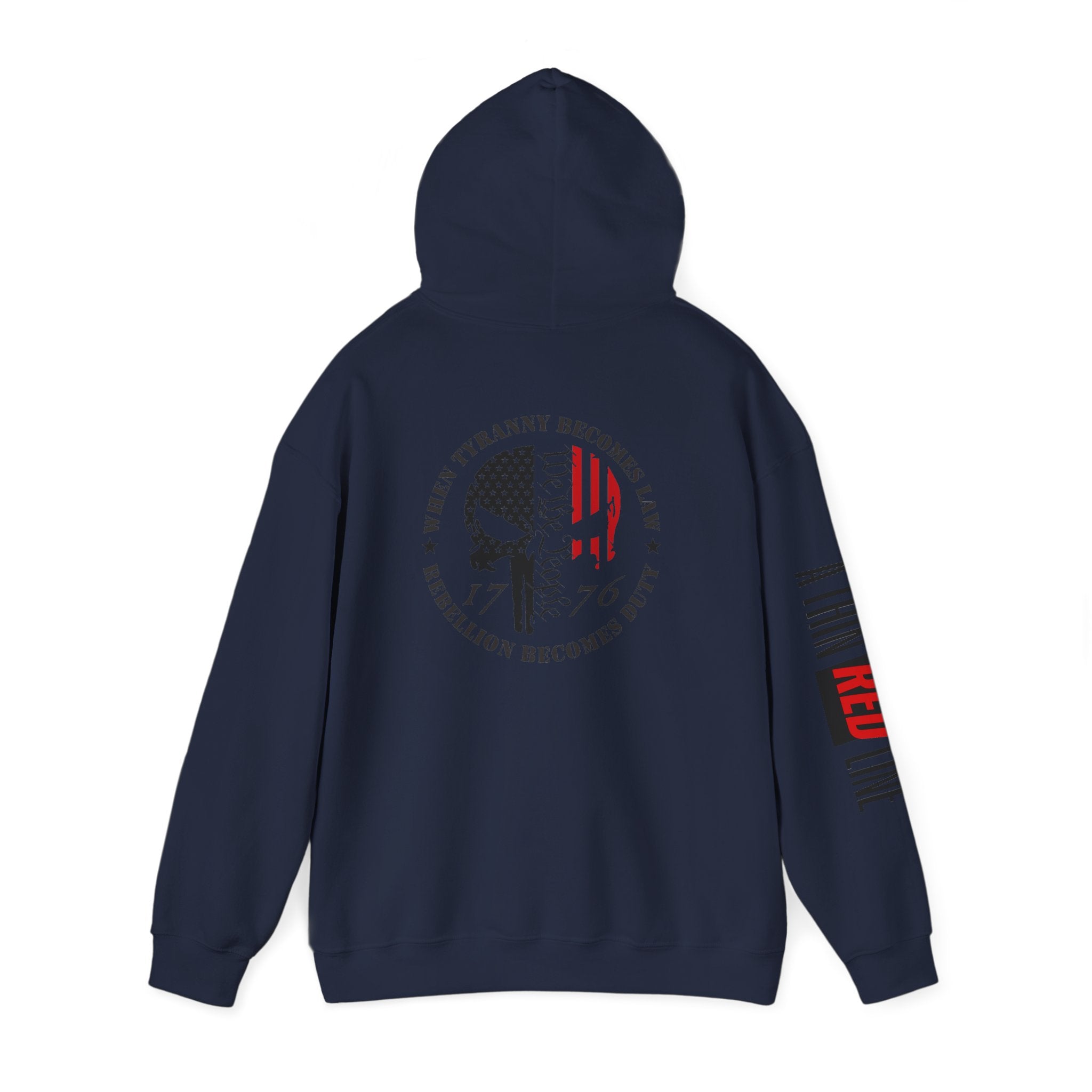 Thin Red Line Firefighter Patriotic Hoodie, Fireman Sweatshirt, First Responder Hoodie, Patriotic Firefighter Pullover, Firefighter Gift,