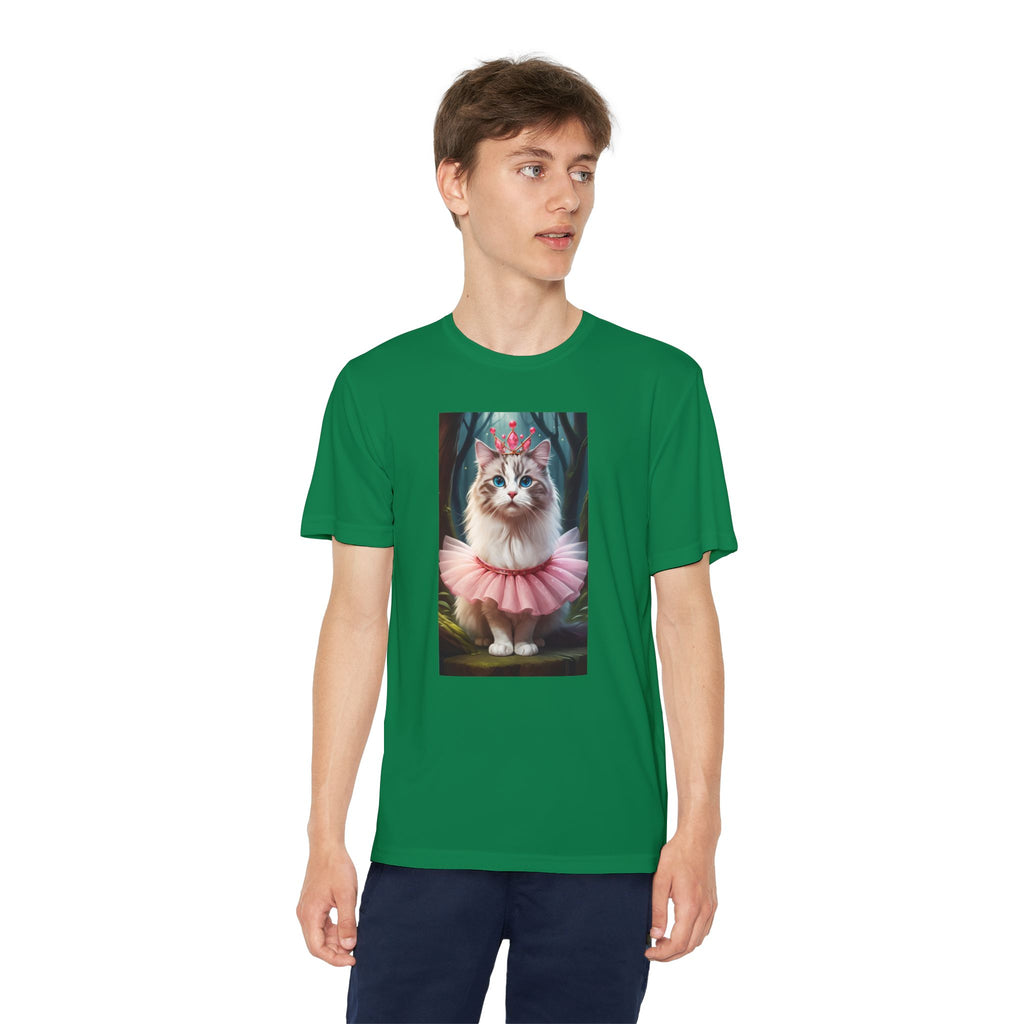 Graphic Tee, Cute Cartoon Kitten, Kids Animal Lover Shirt, Kitty Princess Design, Youth Tee for Girls and Boys, Funny Cat Shirt, Gift for