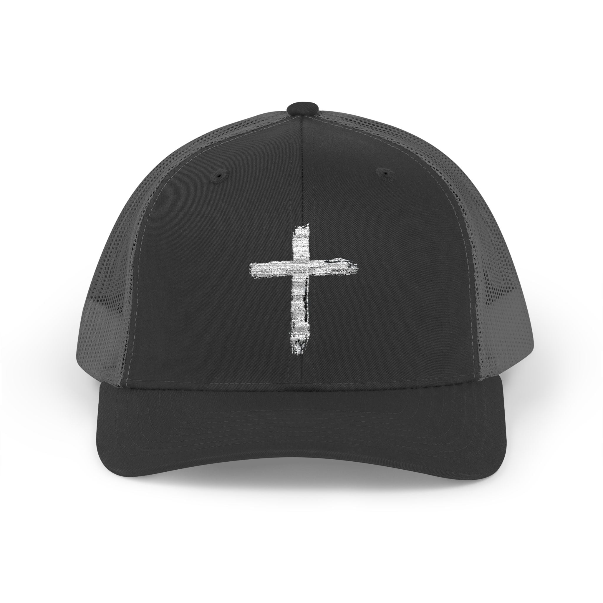 Holly Cross Snapback Trucker Cap with Thin Red Line Design, Ideal for First Responders, Supportive Gifts, Memorials, Everyday Wear