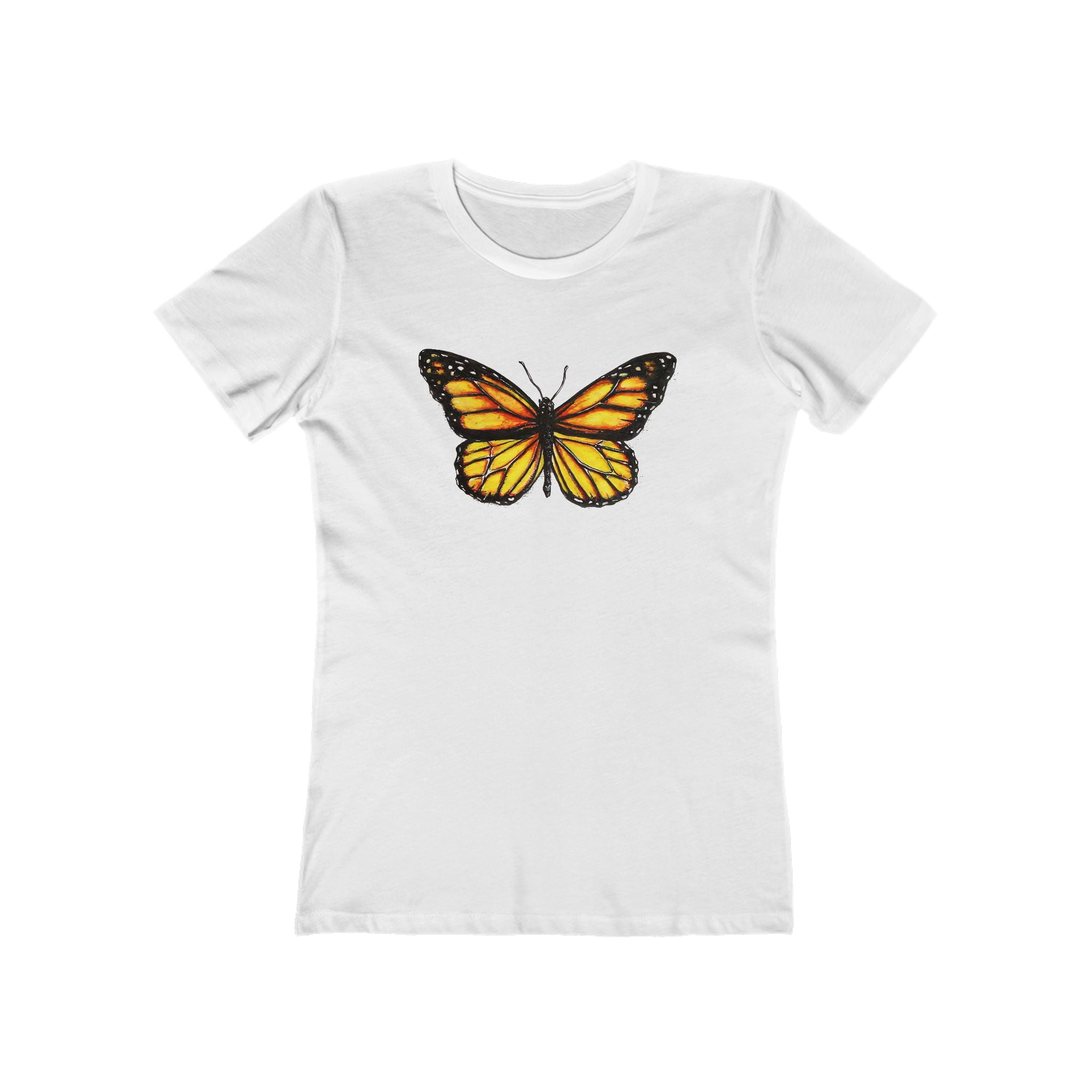 Butterffy Chic Women's Boyfriend Tee, Casual Outfits, Gift for Her, Weekend Wear, Trendy Style, Everyday Comfort