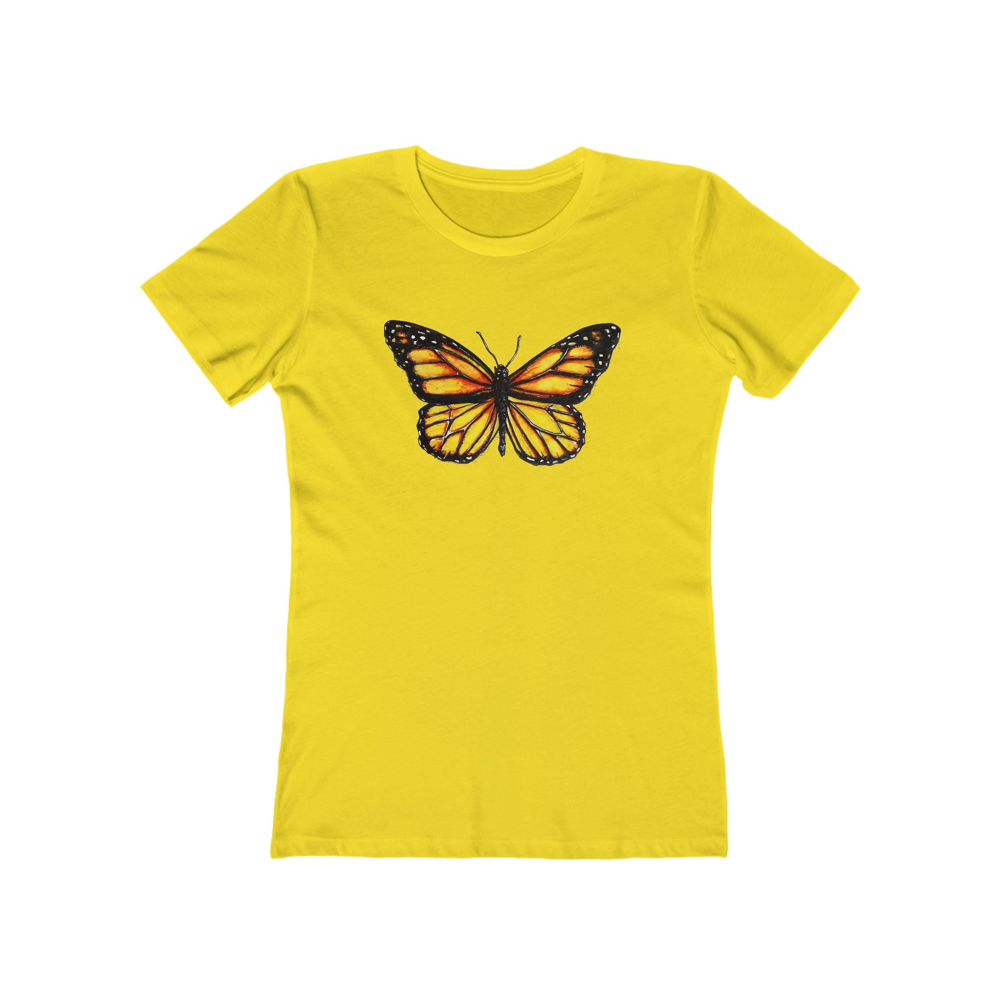 Butterffy Chic Women's Boyfriend Tee, Casual Outfits, Gift for Her, Weekend Wear, Trendy Style, Everyday Comfort