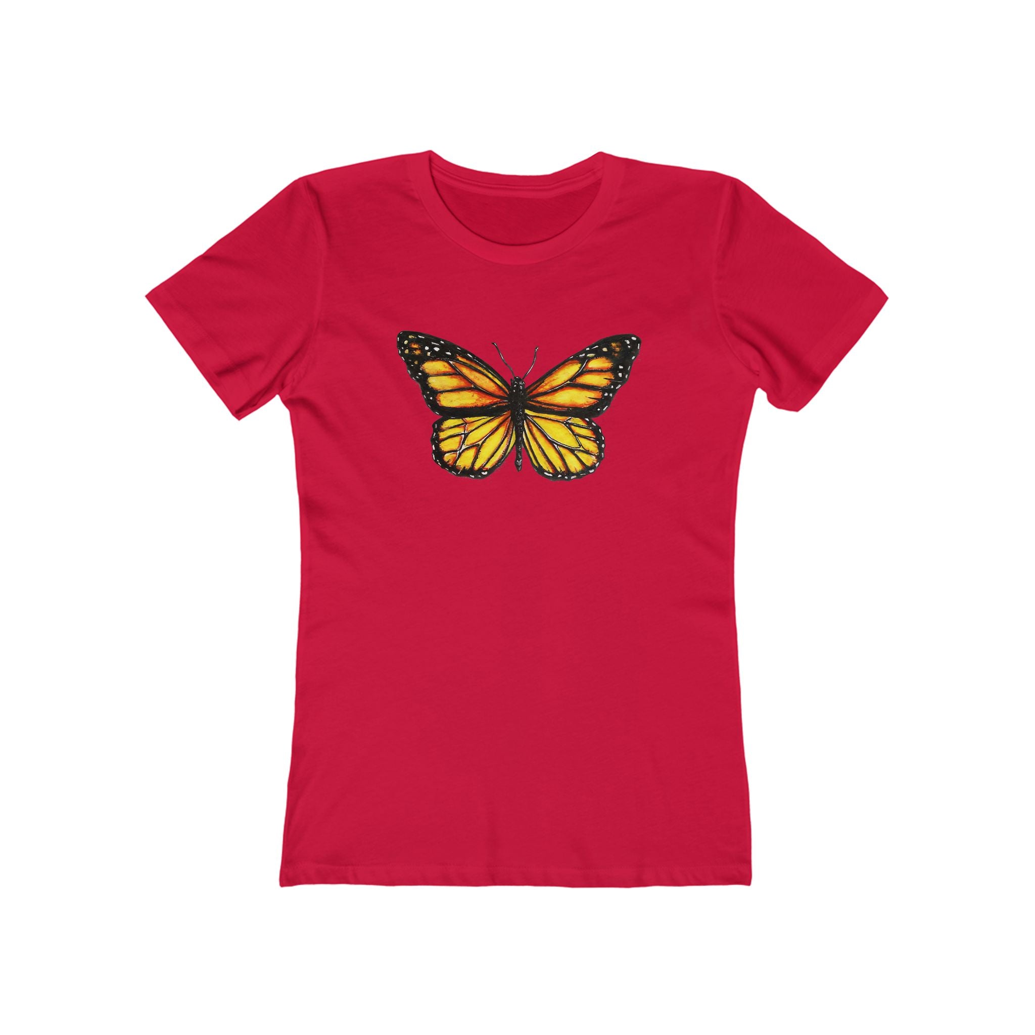 Butterffy Chic Women's Boyfriend Tee, Casual Outfits, Gift for Her, Weekend Wear, Trendy Style, Everyday Comfort