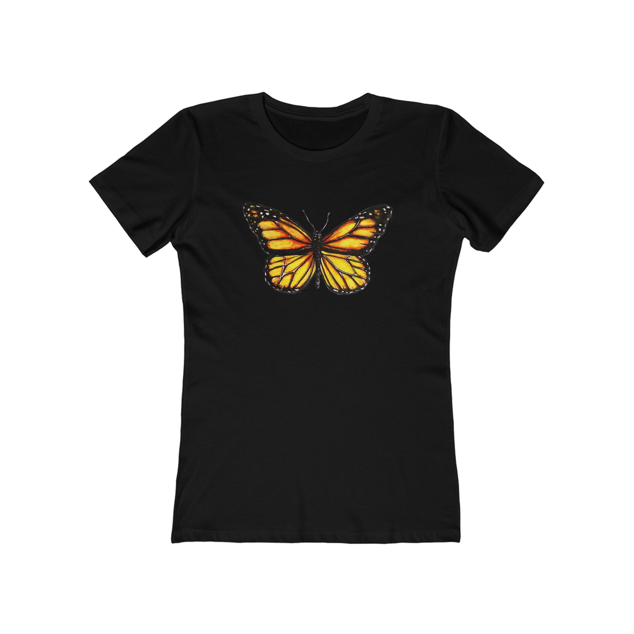 Butterffy Chic Women's Boyfriend Tee, Casual Outfits, Gift for Her, Weekend Wear, Trendy Style, Everyday Comfort