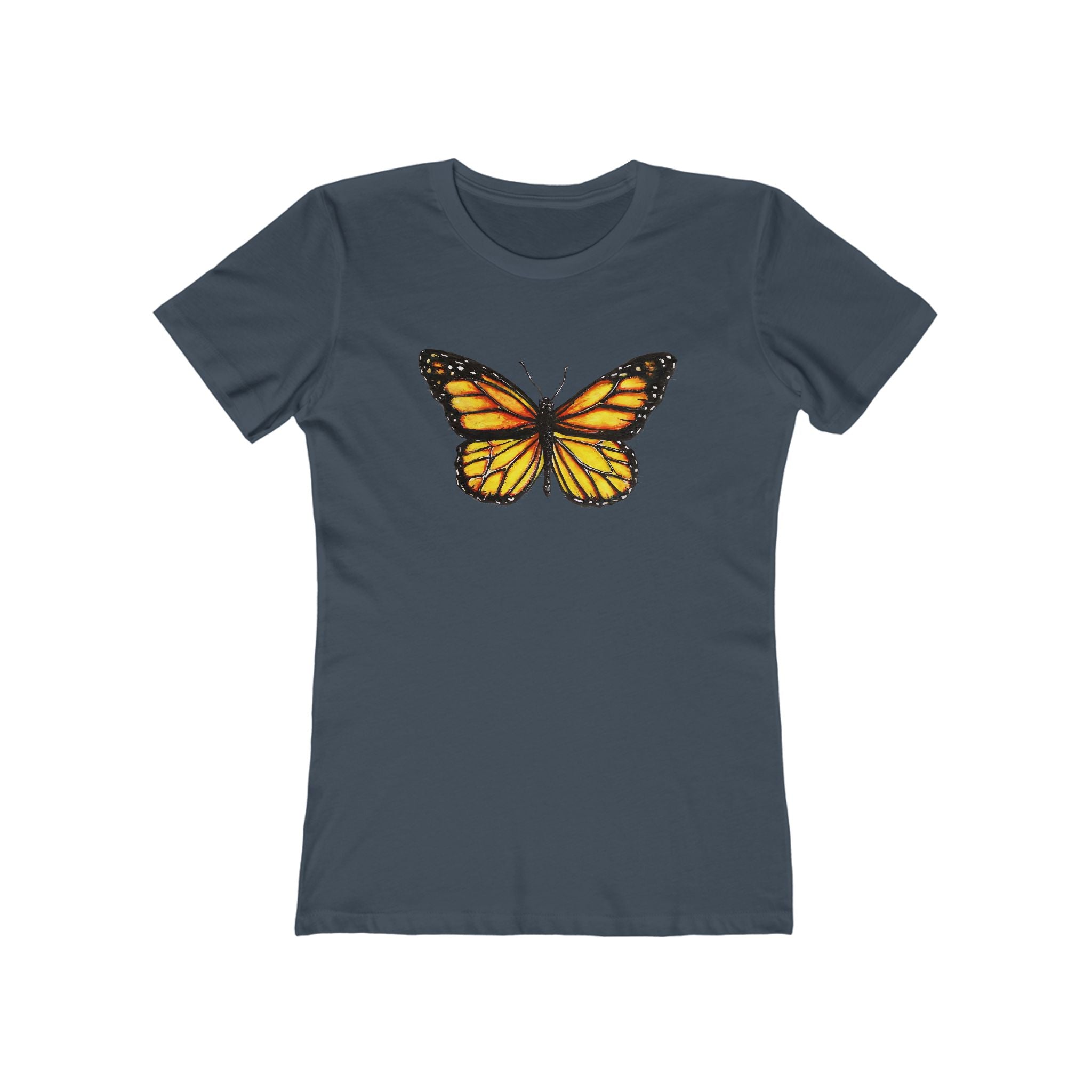 Butterffy Chic Women's Boyfriend Tee, Casual Outfits, Gift for Her, Weekend Wear, Trendy Style, Everyday Comfort