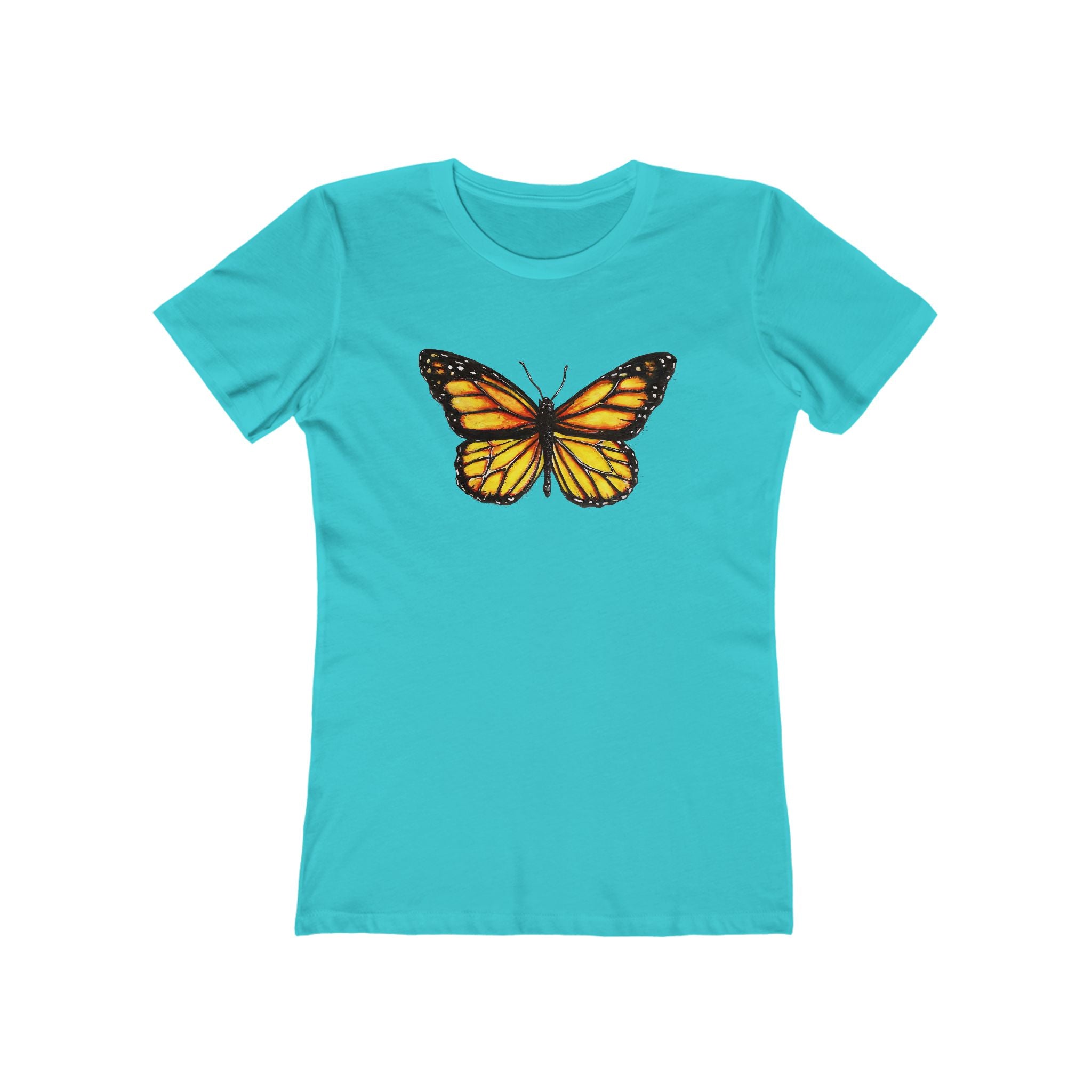 Butterffy Chic Women's Boyfriend Tee, Casual Outfits, Gift for Her, Weekend Wear, Trendy Style, Everyday Comfort