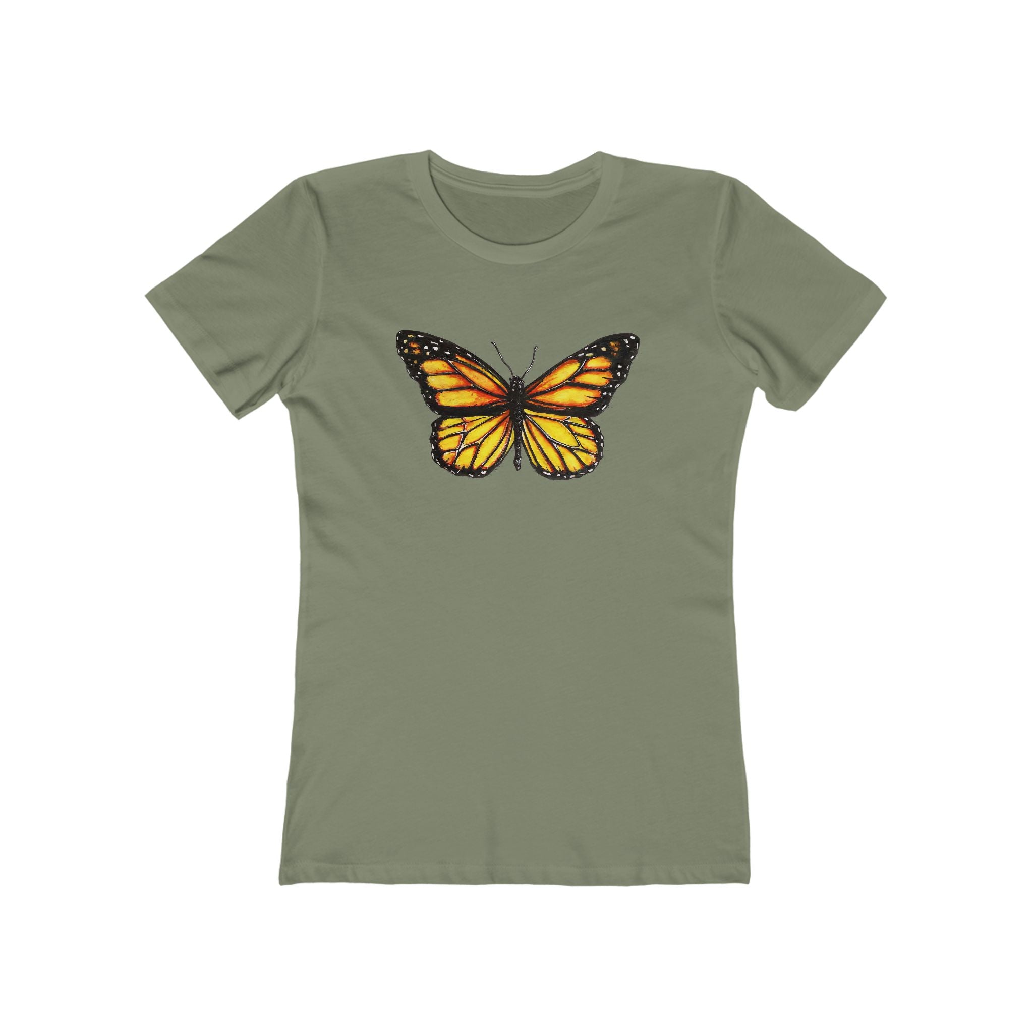 Butterffy Chic Women's Boyfriend Tee, Casual Outfits, Gift for Her, Weekend Wear, Trendy Style, Everyday Comfort