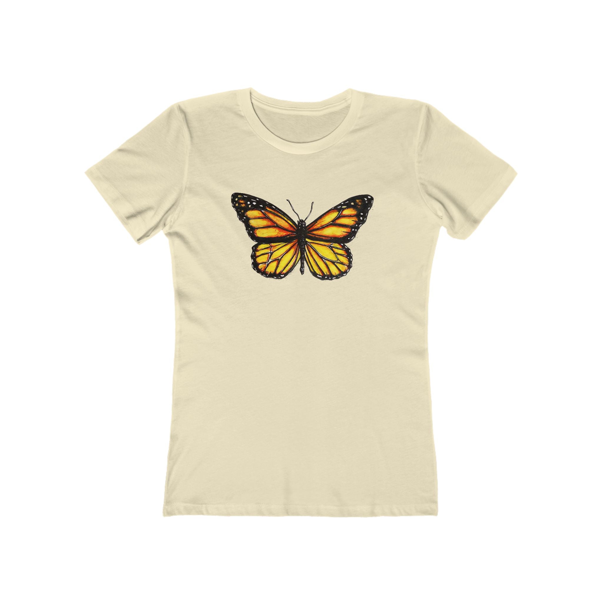 Butterffy Chic Women's Boyfriend Tee, Casual Outfits, Gift for Her, Weekend Wear, Trendy Style, Everyday Comfort