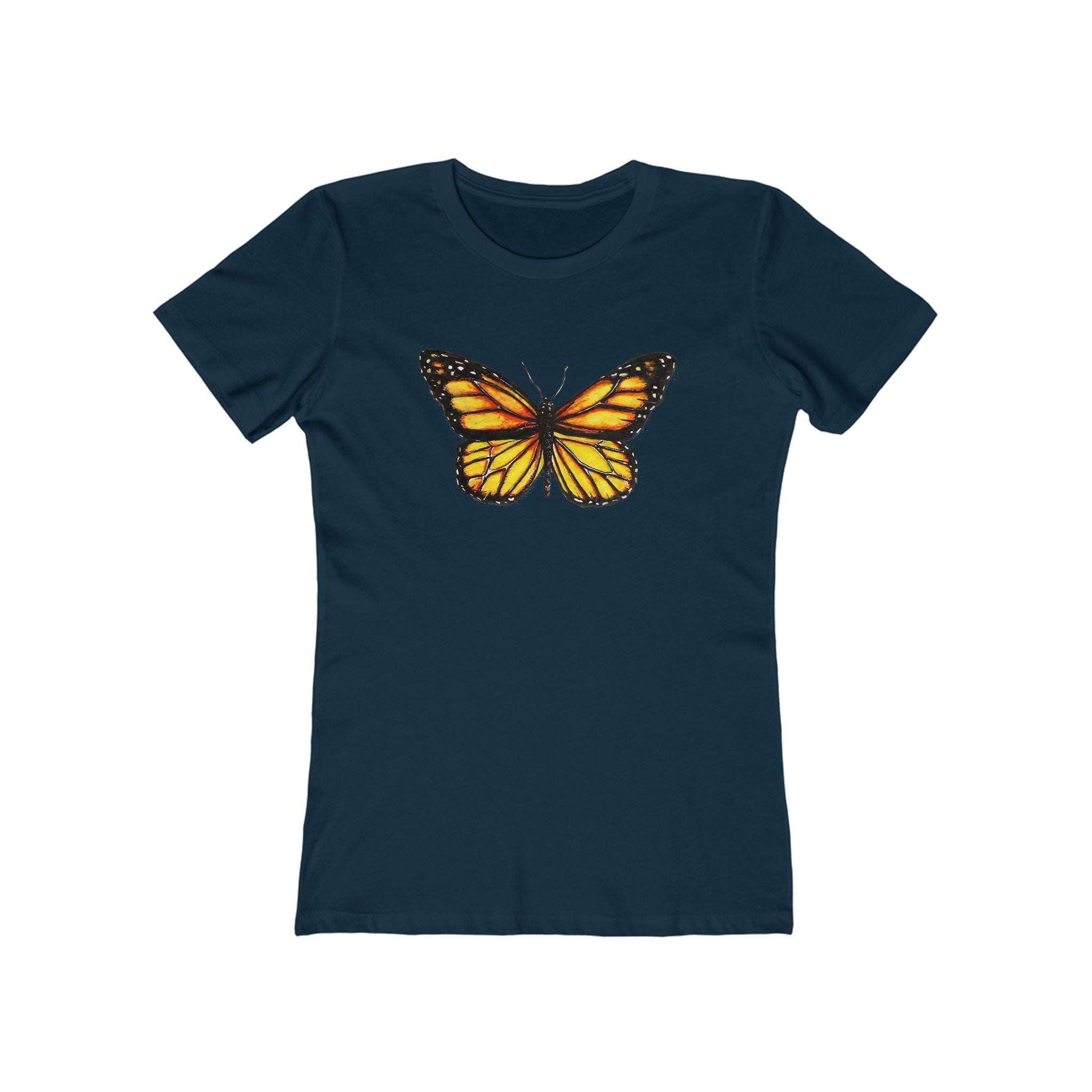 Butterffy Chic Women's Boyfriend Tee, Casual Outfits, Gift for Her, Weekend Wear, Trendy Style, Everyday Comfort