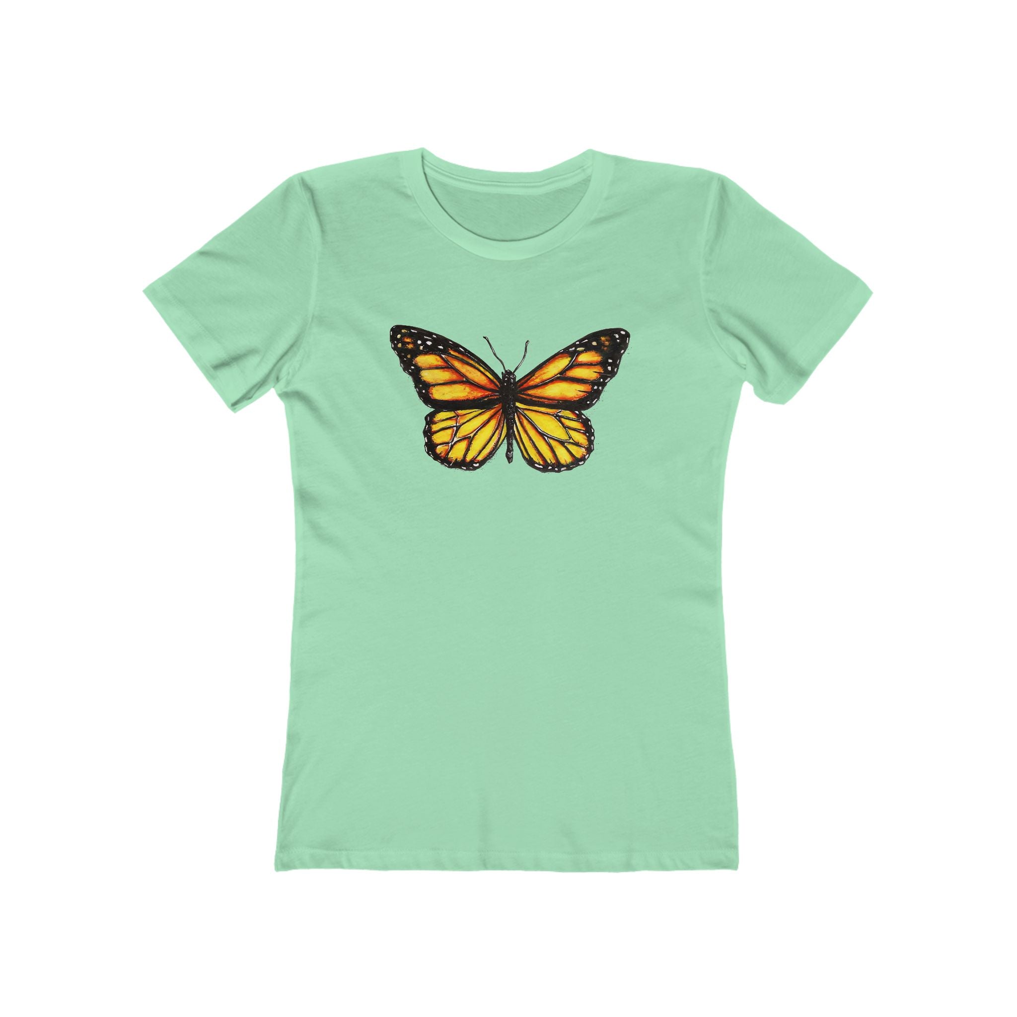 Butterffy Chic Women's Boyfriend Tee, Casual Outfits, Gift for Her, Weekend Wear, Trendy Style, Everyday Comfort