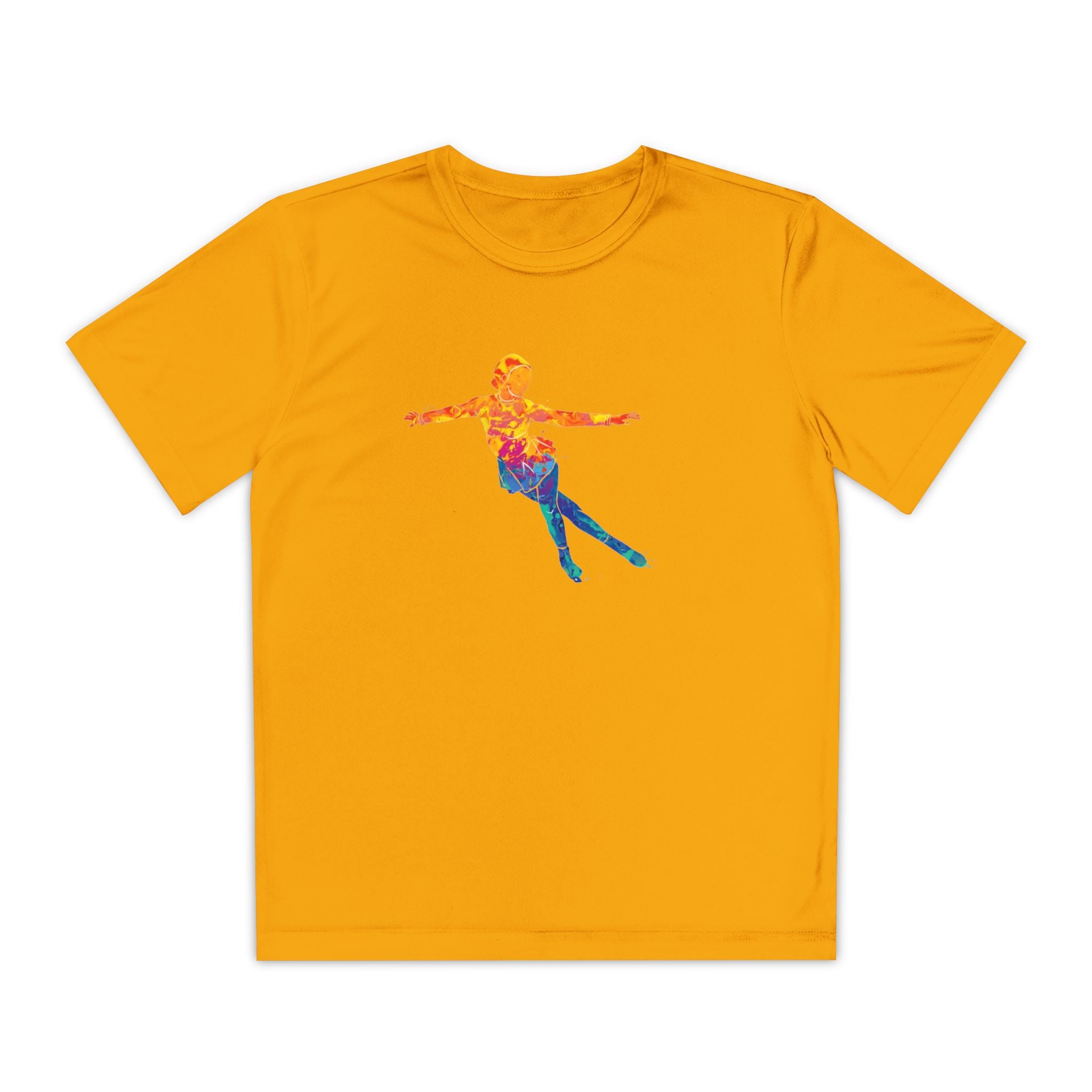 Ice Skating Youth Sports Graphic Tee, Cool Athletic Shirt for Kids, Perfect for Sports Events, Team Spirit, Birthday Gift, Summer Activities