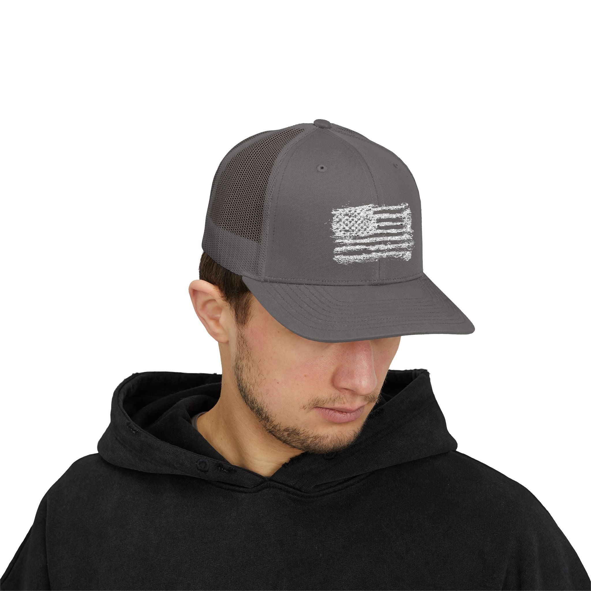 Patriotic Flag Snapback Trucker Cap, American Flag Hat, Outdoor Cap, Casual Wear, Gift for Dad, 4th of July Apparel