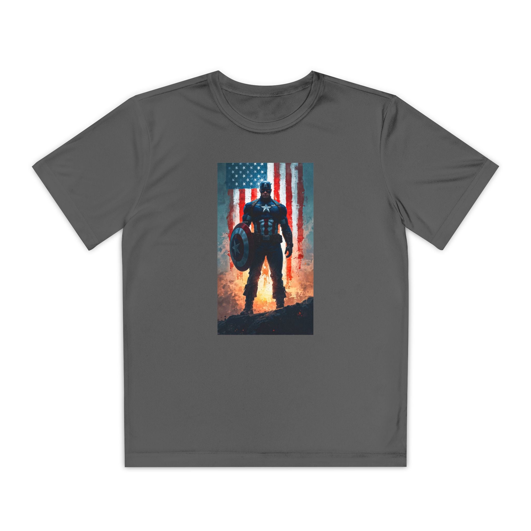 Captain America Superhero Marvel Patriotic, Kids Graphic T-Shirt, Boys Hero Top, Girls Comic Book Clothing, Birthday