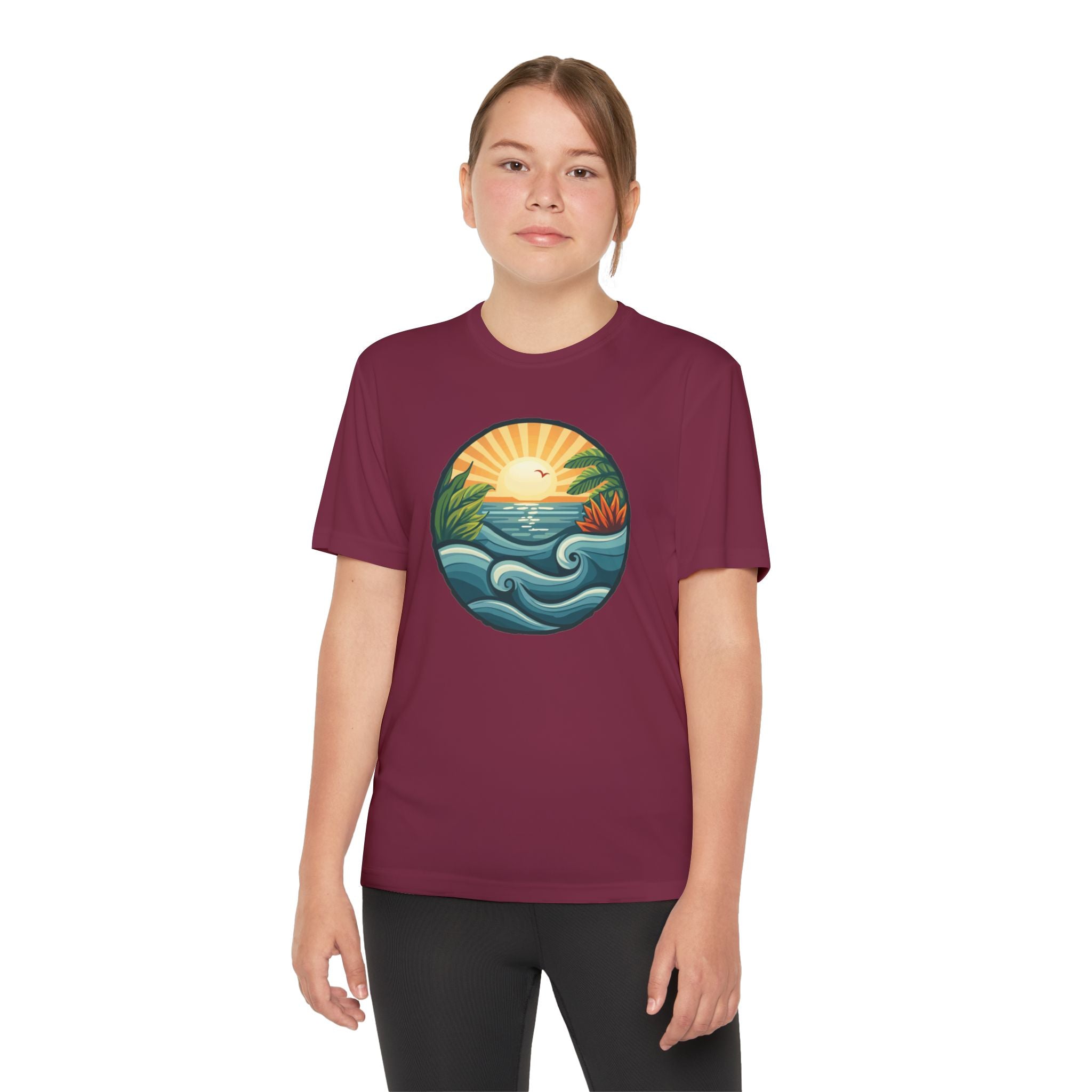 Beach Shirt Youth Competitor Tee, Kids Surf Tee, Summer Vacation Top, Ocean Lover T-Shirt, Coastal Clothing