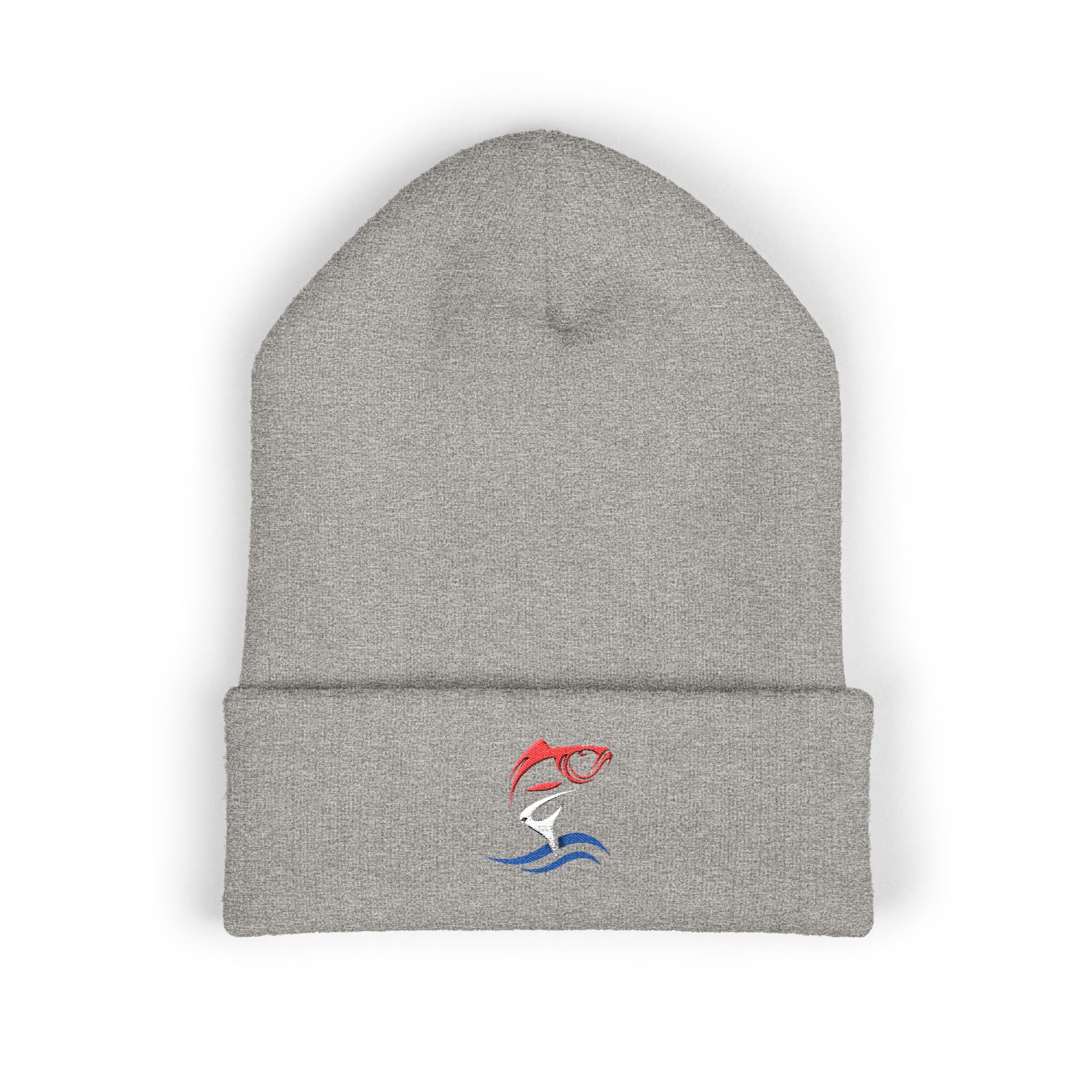 Embroidered Patriotic Fishing Beanie, Fisherman Gift, Outdoor Apparel, Fishing Gear, Angler Hat, Fishing Lure Beanie