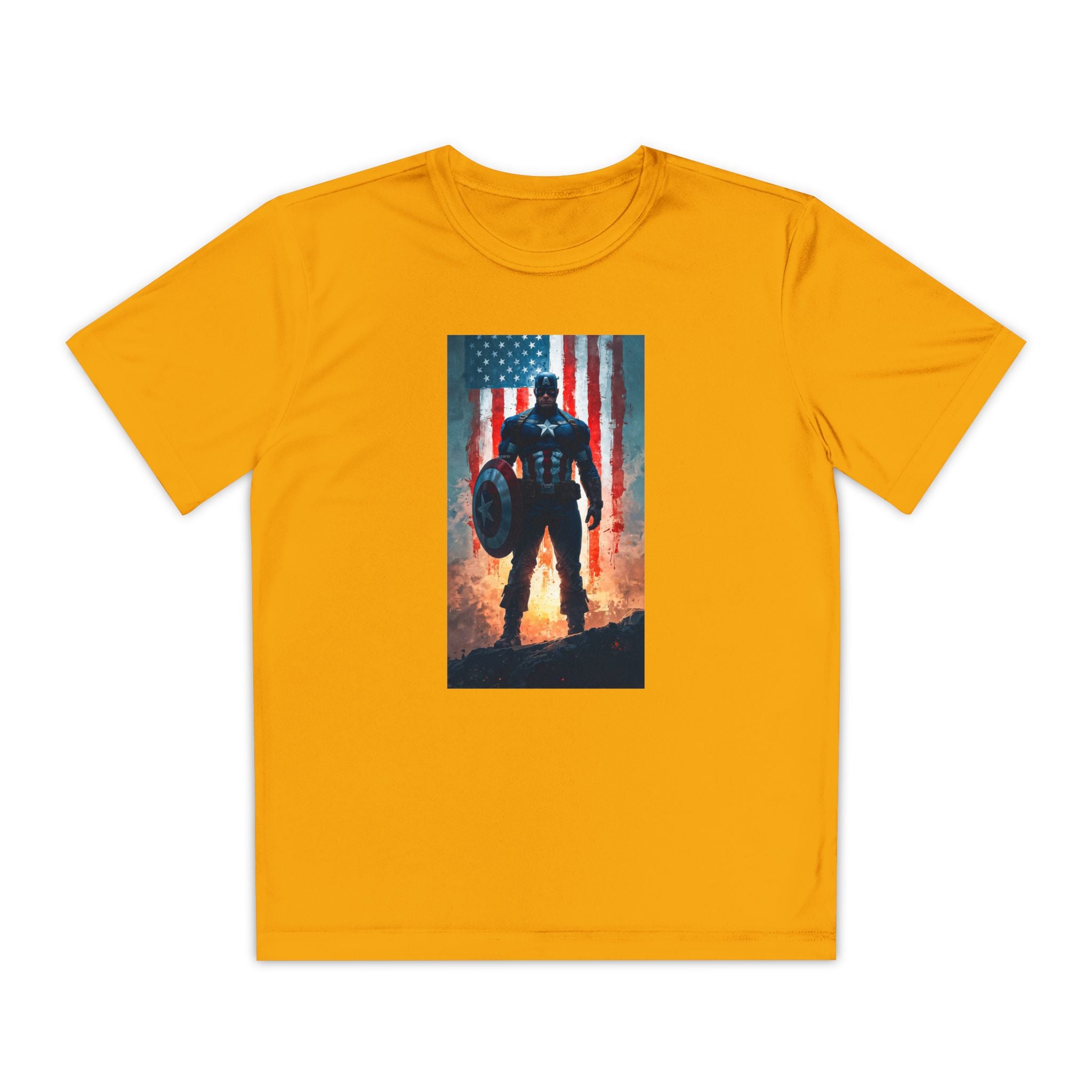 Captain America Superhero Marvel Patriotic, Kids Graphic T-Shirt, Boys Hero Top, Girls Comic Book Clothing, Birthday