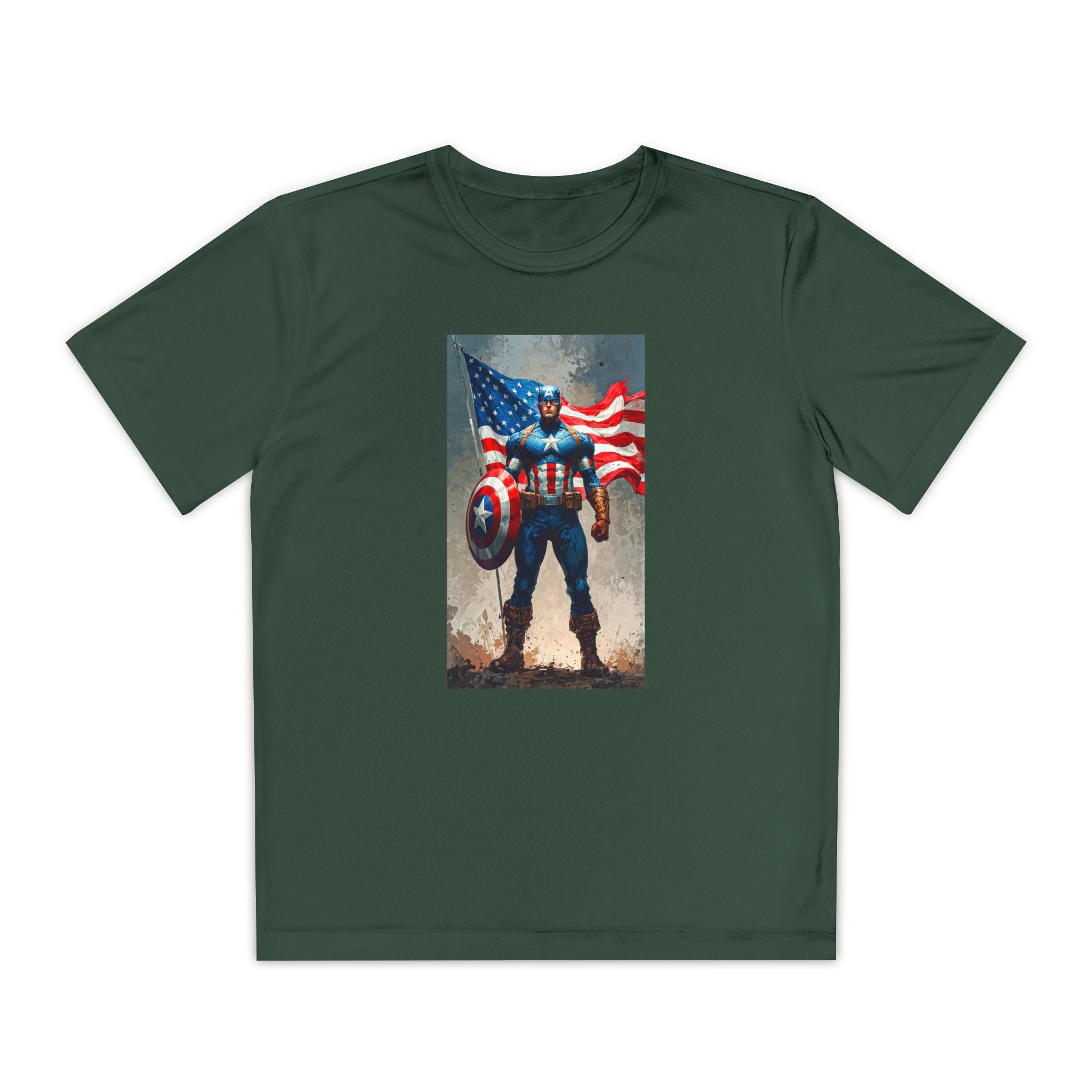 Captain America Superhero Marvel Patriotic, Kids Graphic T-Shirt, Boys Hero Top, Girls Comic Book Clothing, Birthday