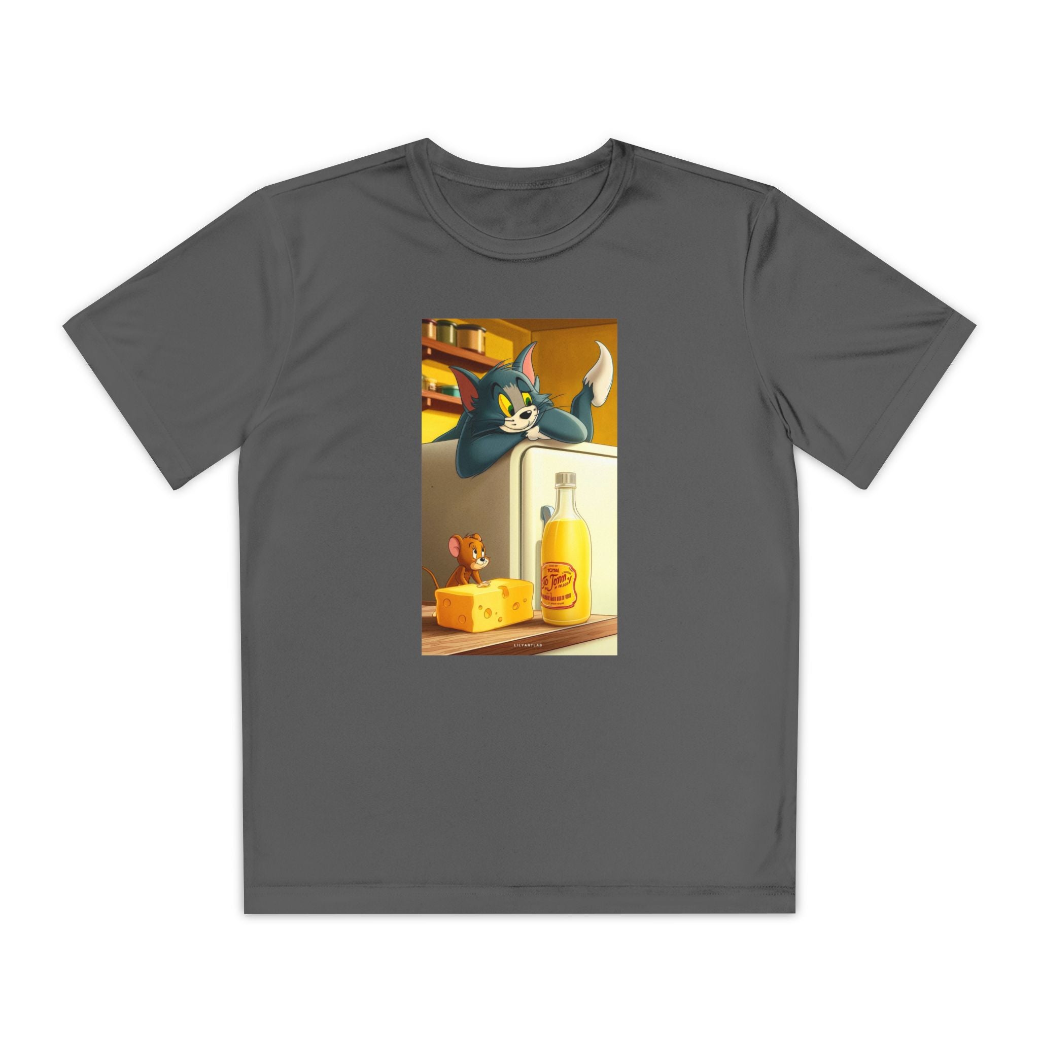 Youth Competitor Tee with Tom And Jerry design, Cartoon Graphic Kid's T-Shirt, Kids Tee, Children's Clothing, Funny Tee for Boys and Girls