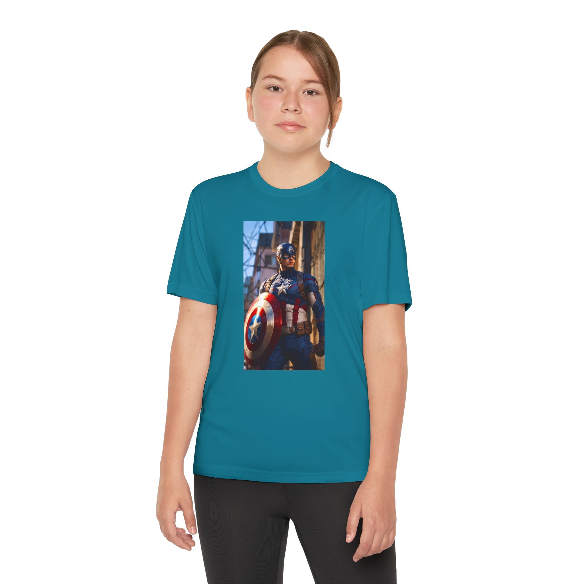 Captain America Superhero Marvel Patriotic, Kids Graphic T-Shirt, Boys Hero Top, Girls Comic Book Clothing, Birthday