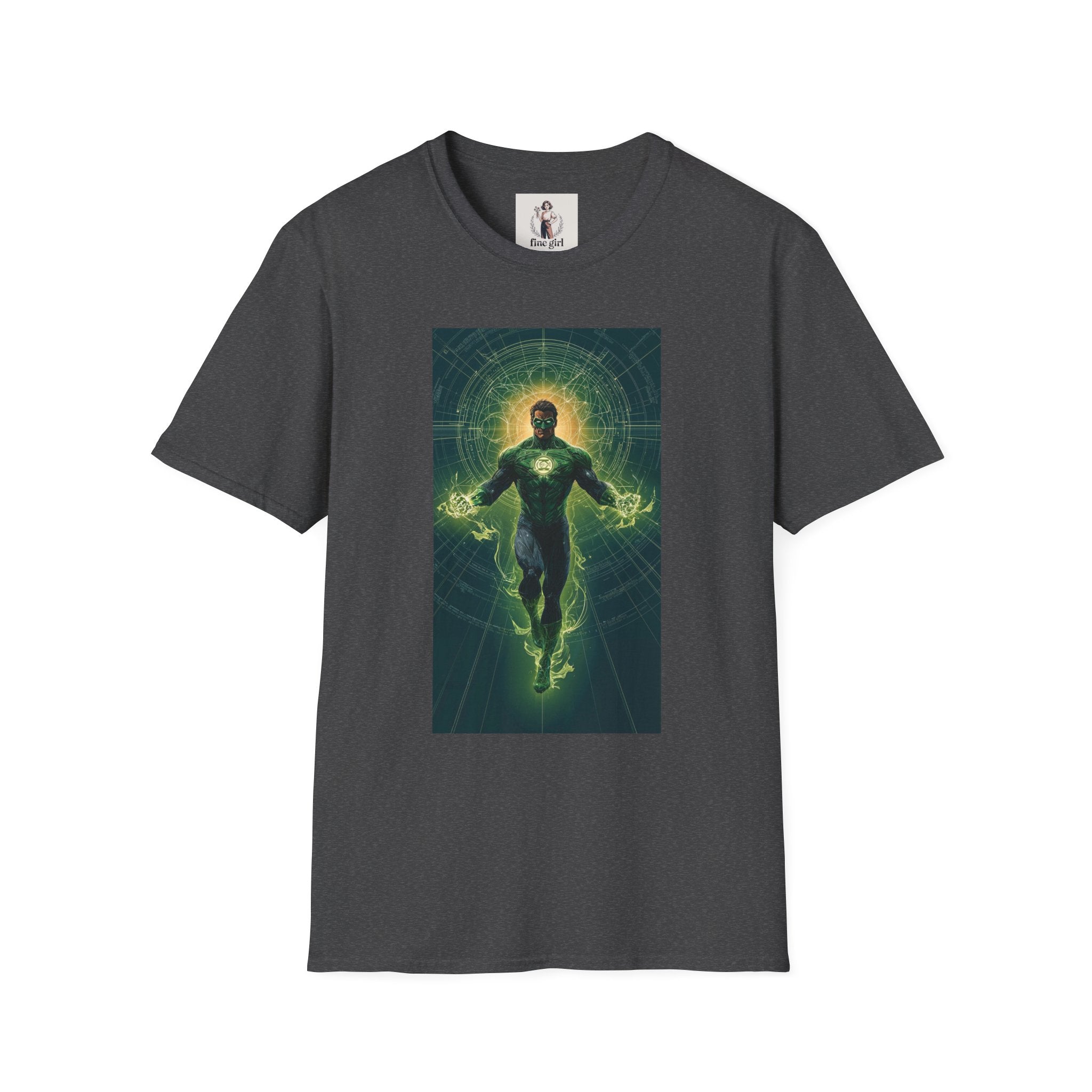 Green Lantern Superhero Marvel Unisex Softstyle T-Shirt, Comic Book Tee, Graphic Novel Shirt, Geeky Clothing, Cosplay Costume Top