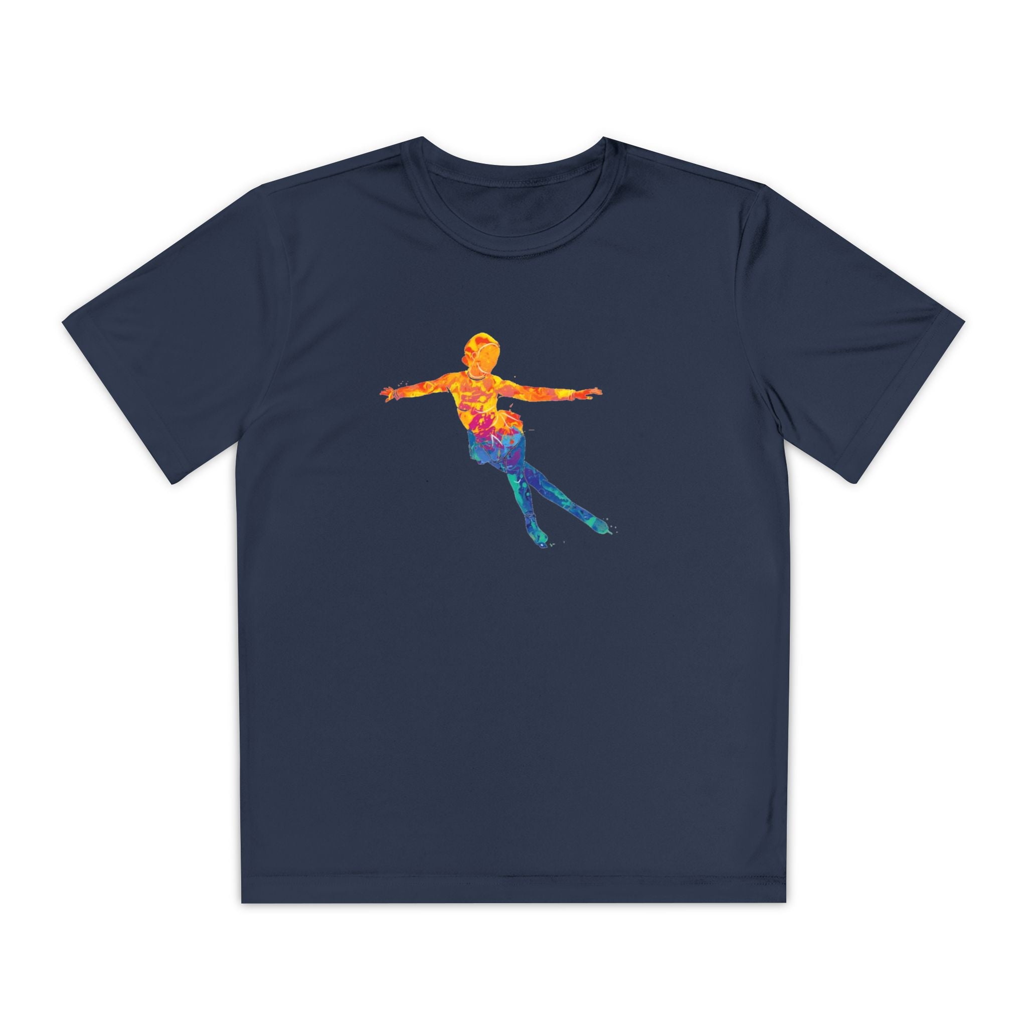 Ice Skating Youth Sports Graphic Tee, Cool Athletic Shirt for Kids, Perfect for Sports Events, Team Spirit, Birthday Gift, Summer Activities