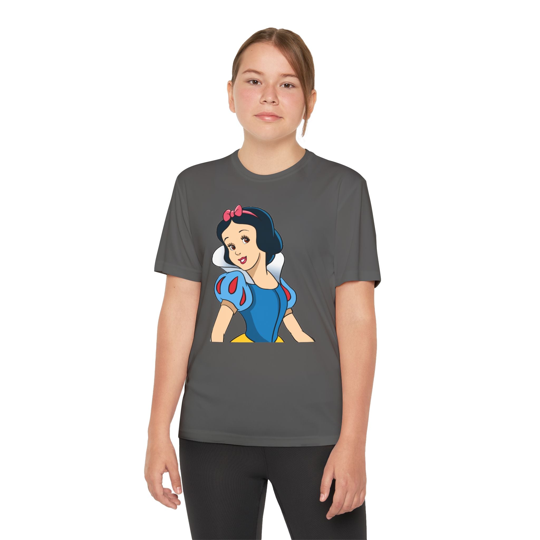 Snow White Youth T-Shirt Sports Graphic Tee, Cool Athletic Shirt for Kids, Perfect for Sports Events, Team Spirit