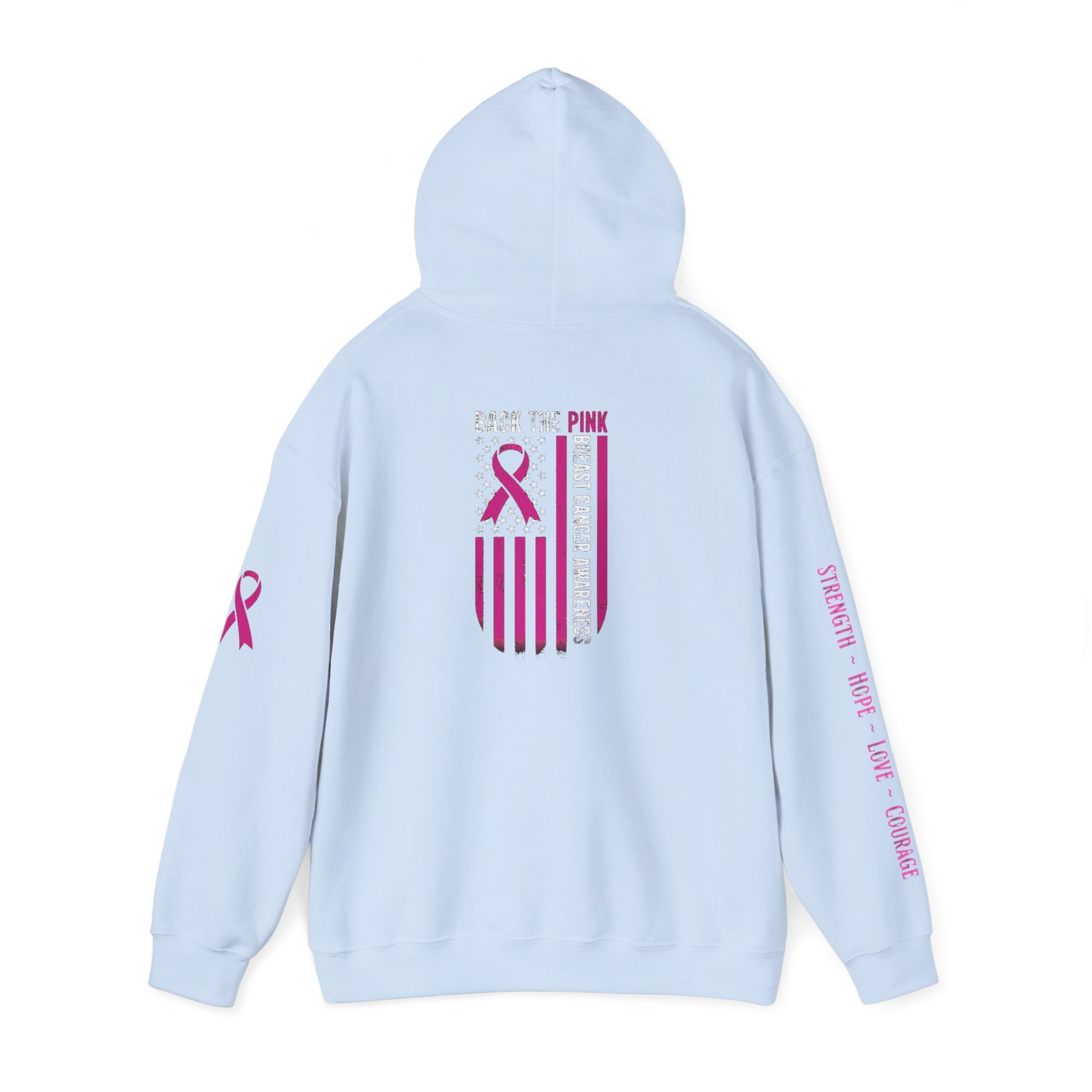Breast Cancer Awareness Month Patriotic Hoodie ~ Rebel Spirit Unisex Hoodie