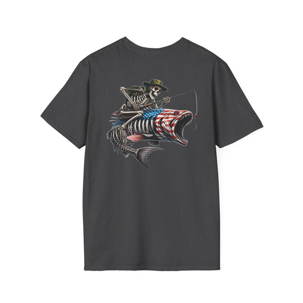 Patriotic Fishing Tshirt, American Flag Tee, 4th of July Shirt, USA Independence Day Top, Patriotic Graphic Tee, Unisex Patriotic