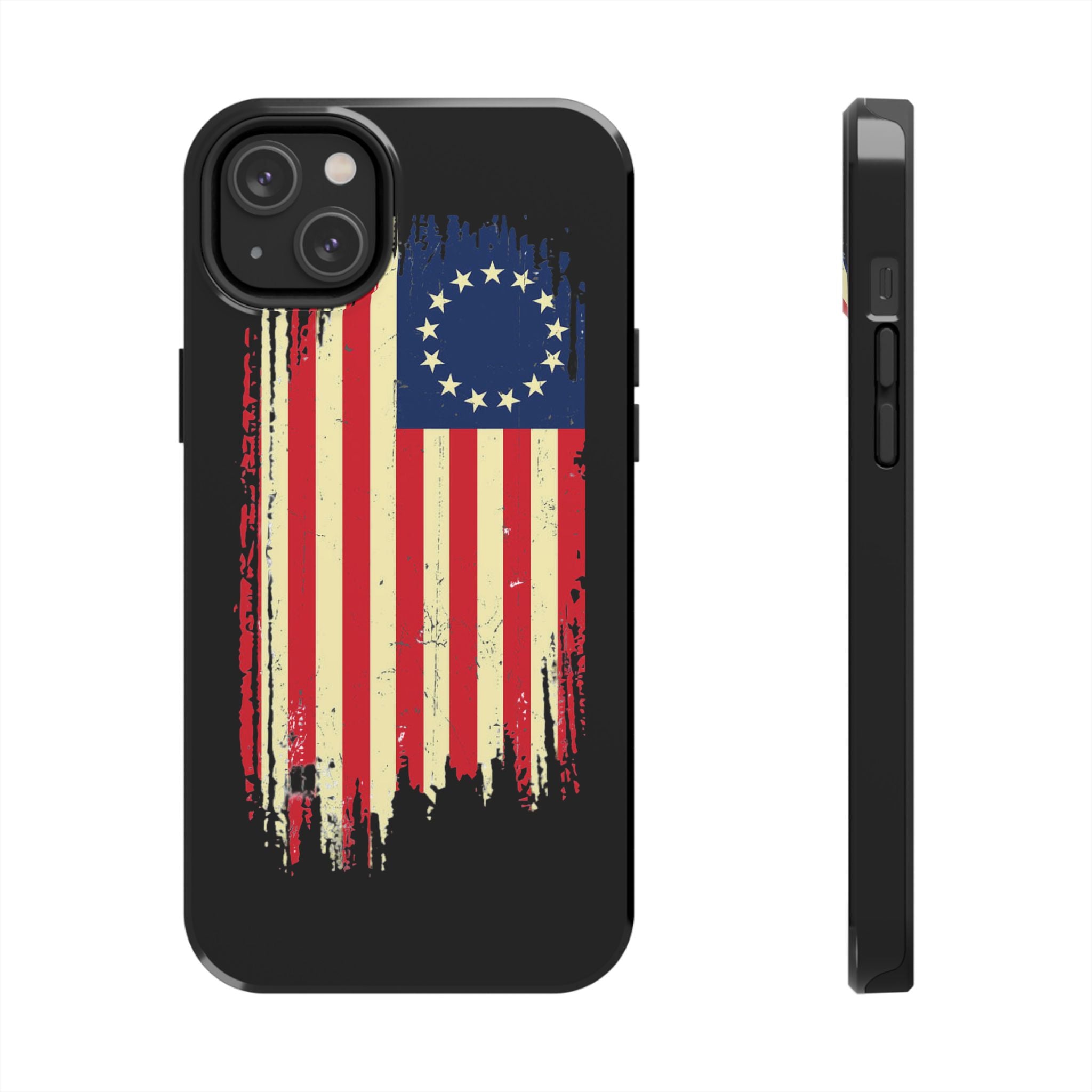 Patriotic Phone Cases with Vintage Flag Design, Tough Case for Independence Day, Memorial Day, 4th of July, Gift for Veterans, USA Pride