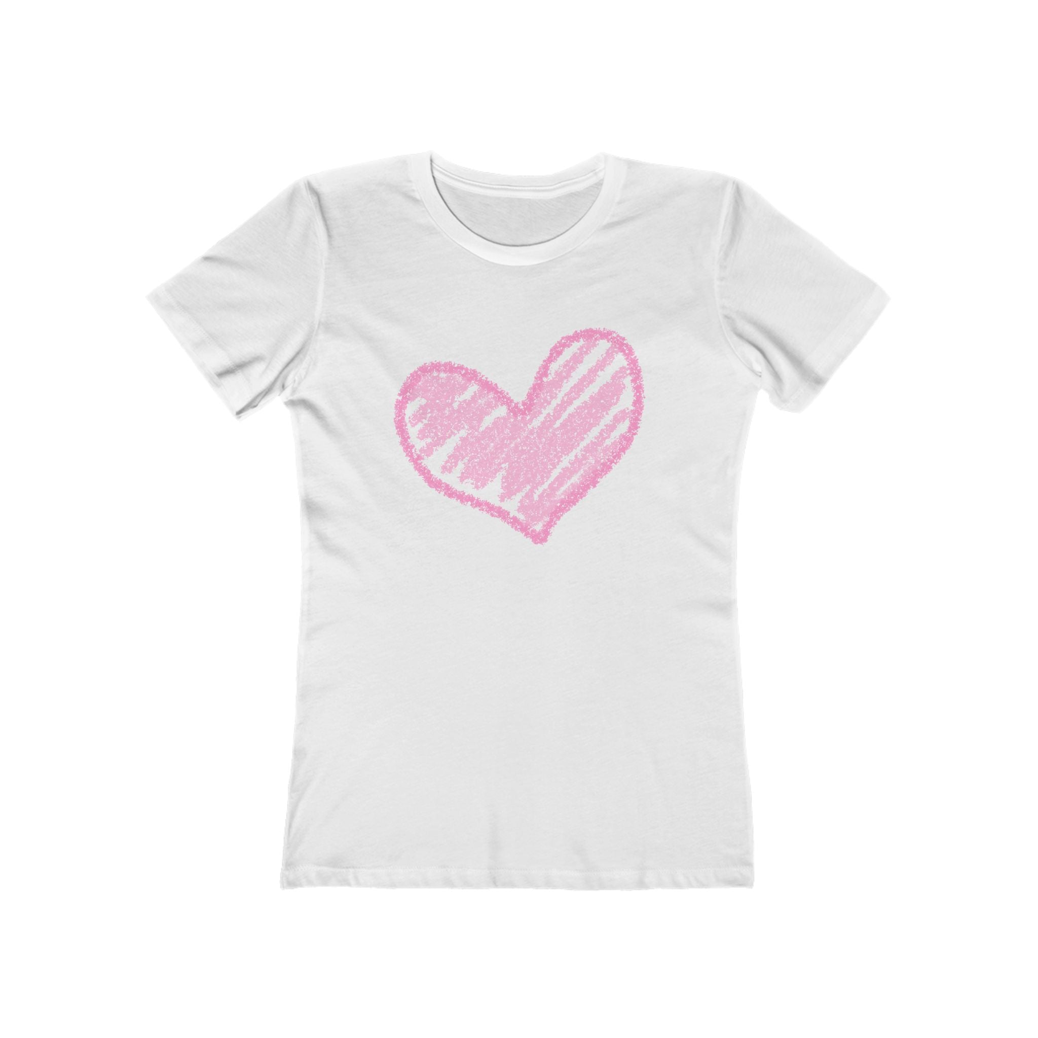 Heart Chic Women's Boyfriend Tee, Casual Outfits, Gift for Her, Weekend Wear, Trendy Style, Everyday Comfort