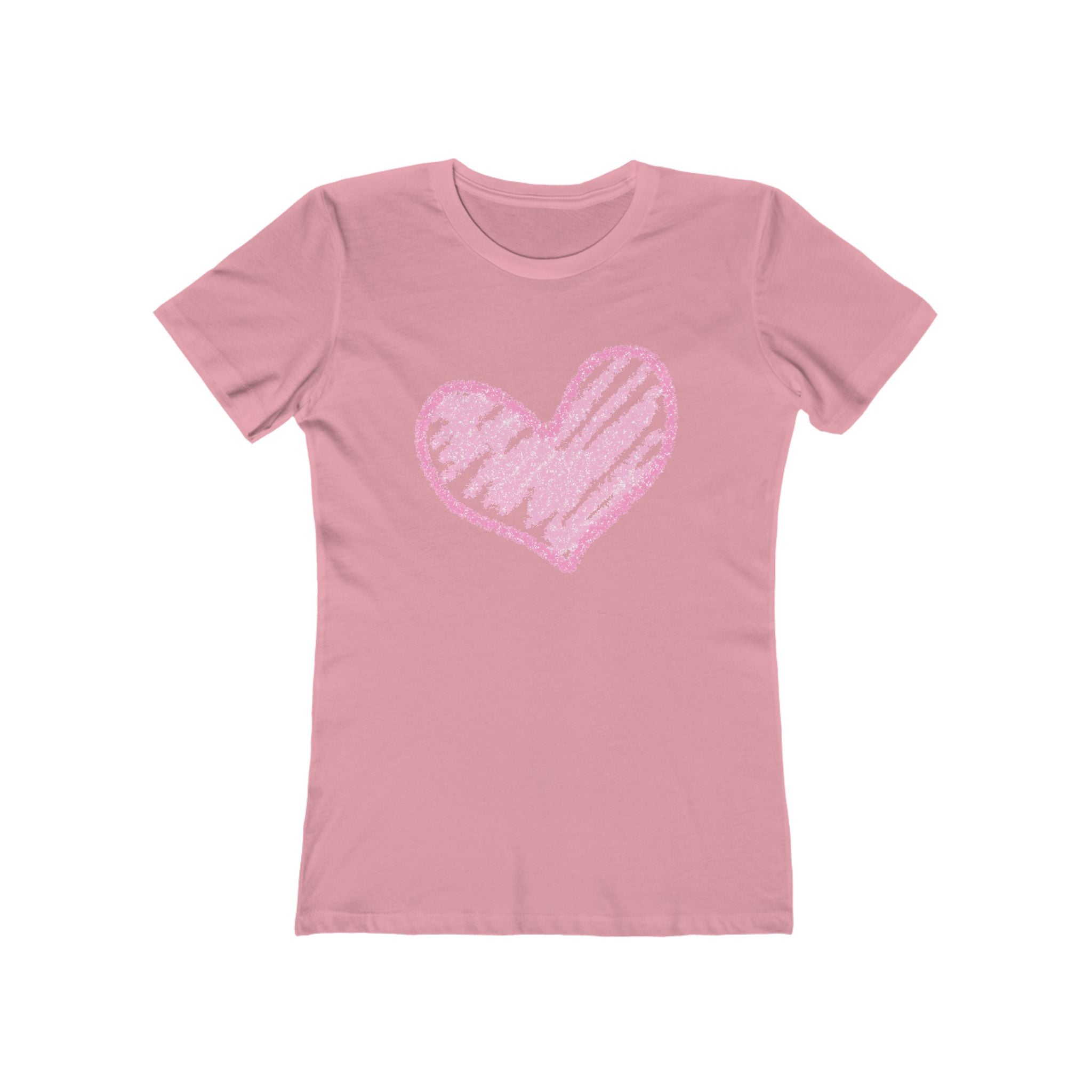 Heart Chic Women's Boyfriend Tee, Casual Outfits, Gift for Her, Weekend Wear, Trendy Style, Everyday Comfort