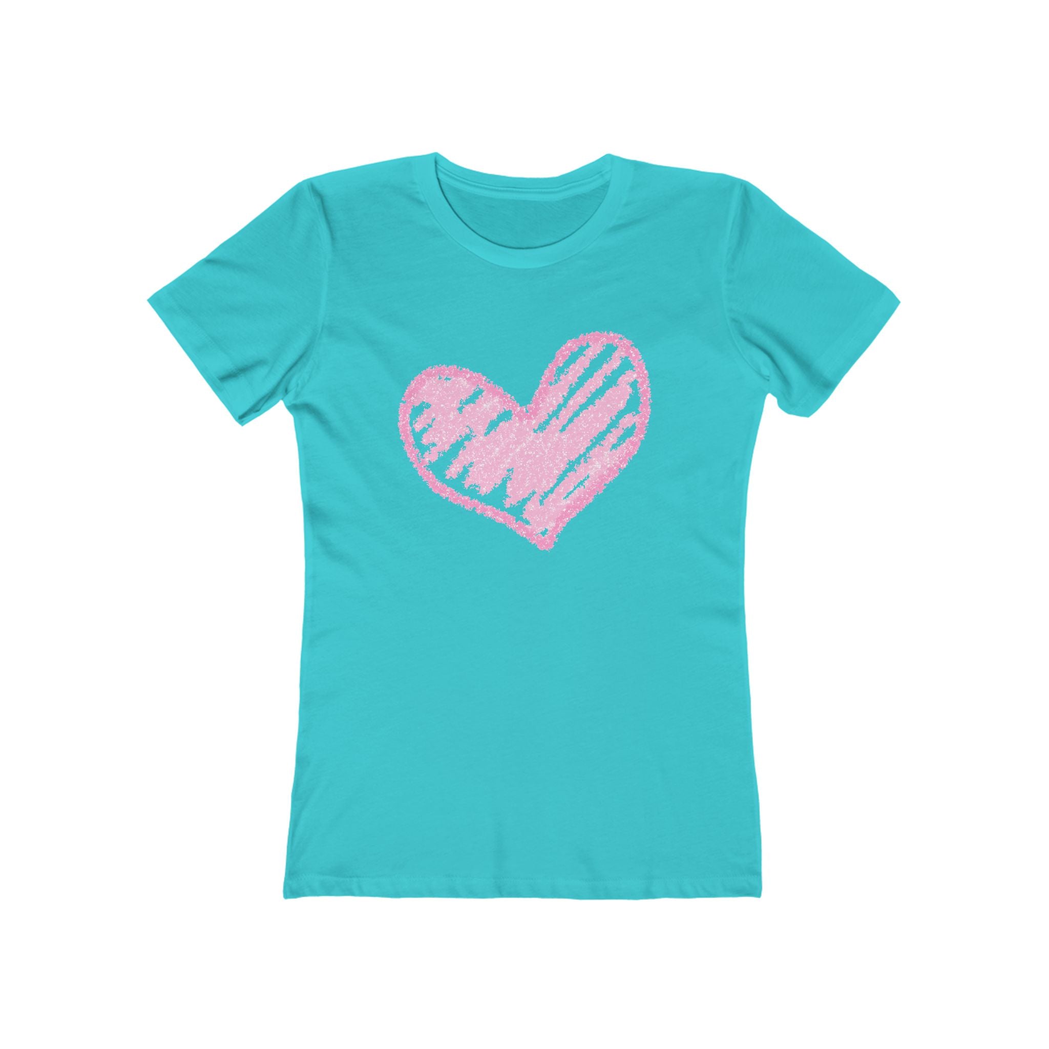 Heart Chic Women's Boyfriend Tee, Casual Outfits, Gift for Her, Weekend Wear, Trendy Style, Everyday Comfort