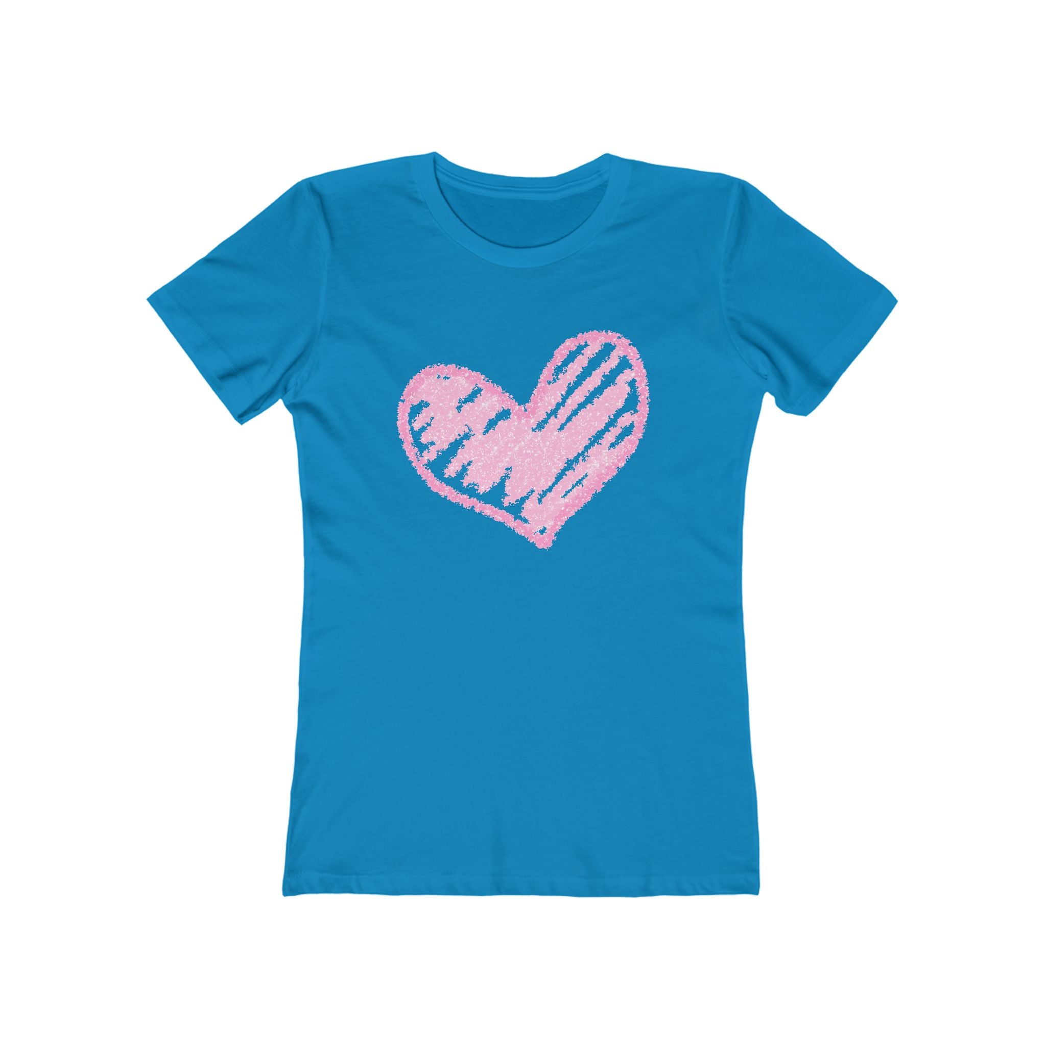 Heart Chic Women's Boyfriend Tee, Casual Outfits, Gift for Her, Weekend Wear, Trendy Style, Everyday Comfort