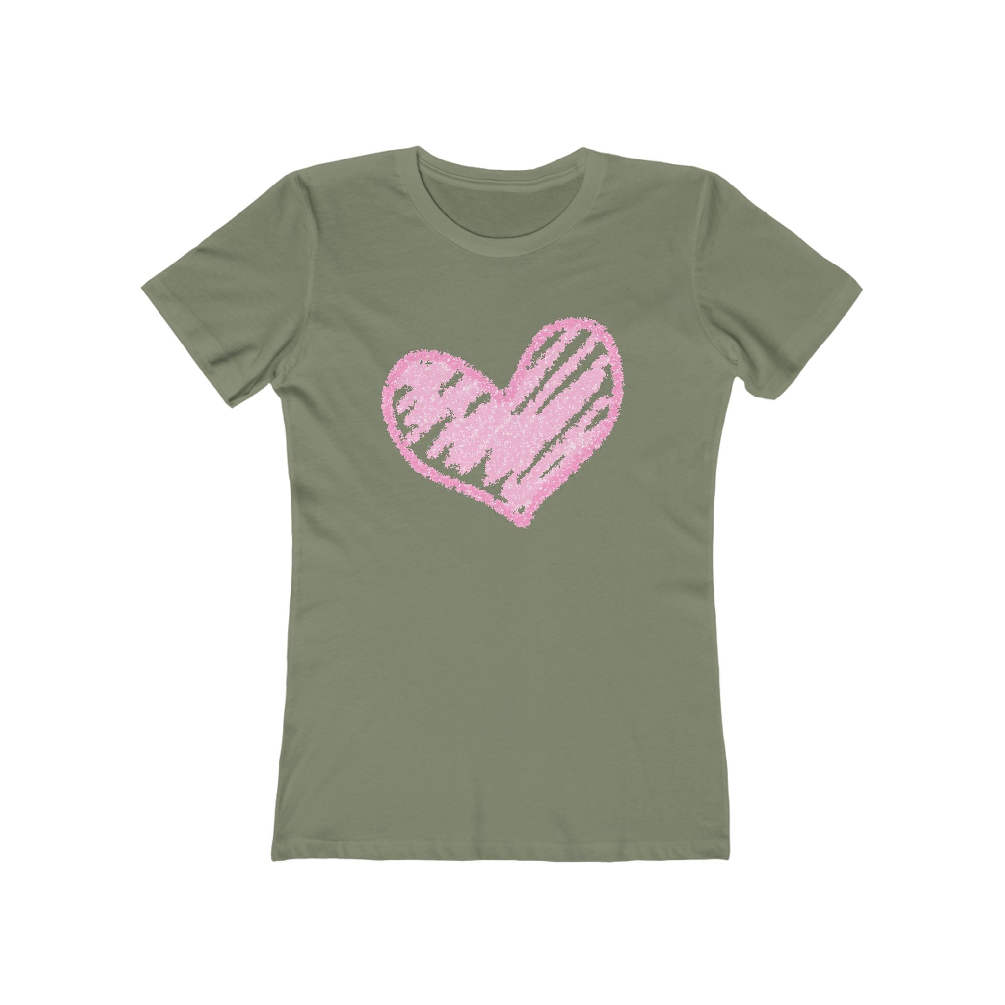 Heart Chic Women's Boyfriend Tee, Casual Outfits, Gift for Her, Weekend Wear, Trendy Style, Everyday Comfort