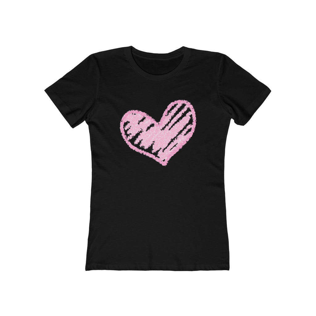 Heart Chic Women's Boyfriend Tee, Casual Outfits, Gift for Her, Weekend Wear, Trendy Style, Everyday Comfort