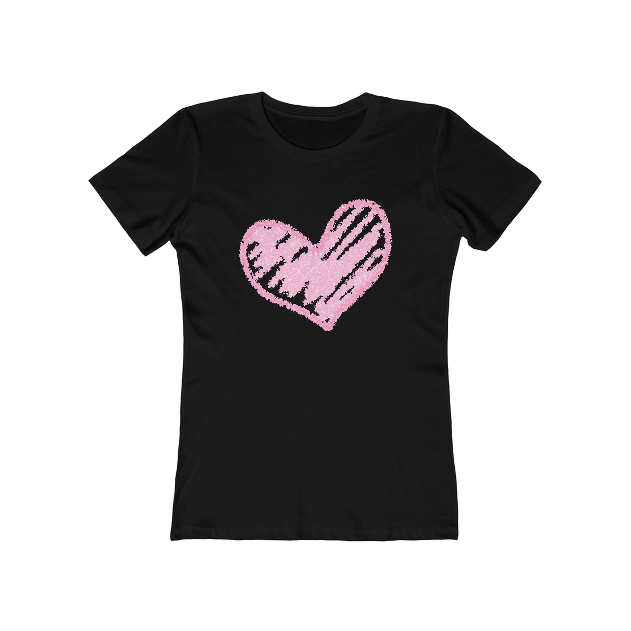 Heart Chic Women's Boyfriend Tee, Casual Outfits, Gift for Her, Weekend Wear, Trendy Style, Everyday Comfort
