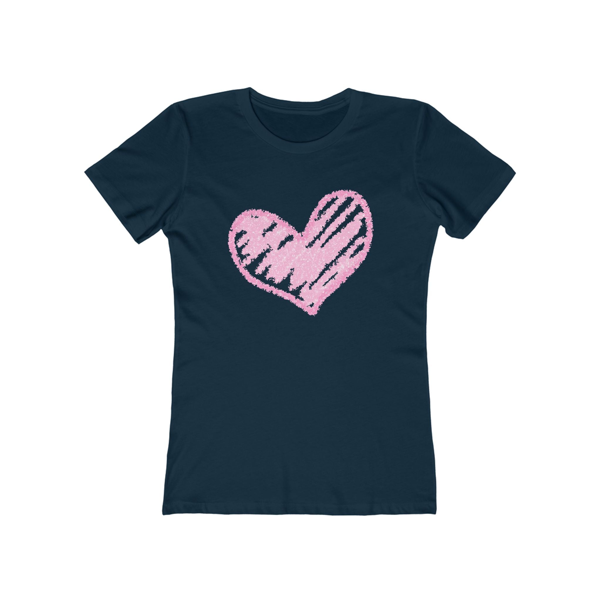 Heart Chic Women's Boyfriend Tee, Casual Outfits, Gift for Her, Weekend Wear, Trendy Style, Everyday Comfort