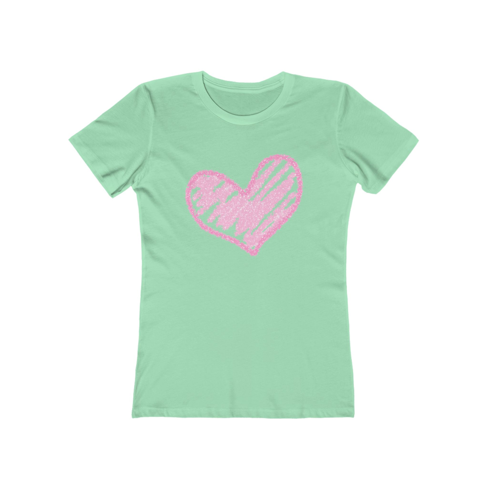 Heart Chic Women's Boyfriend Tee, Casual Outfits, Gift for Her, Weekend Wear, Trendy Style, Everyday Comfort