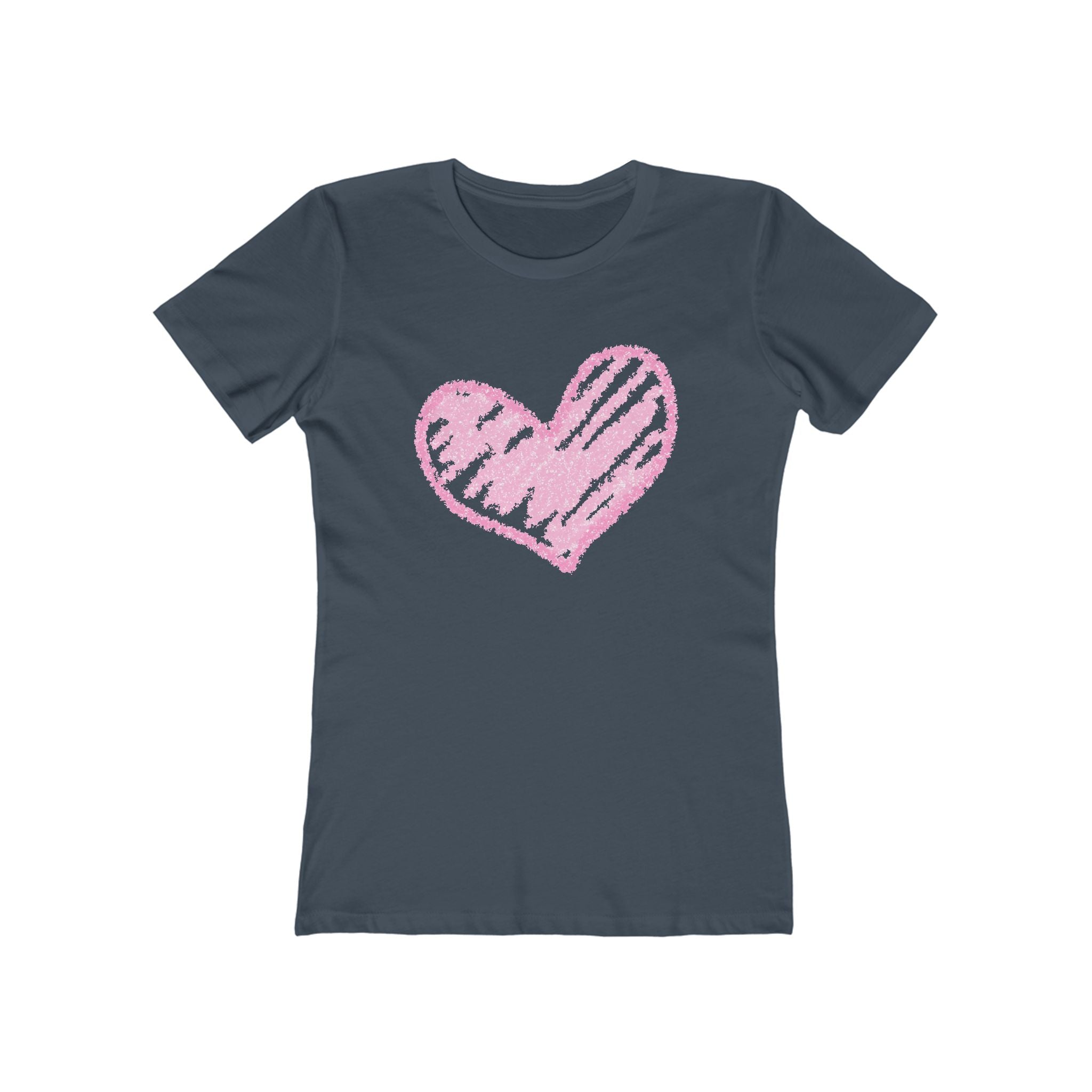 Heart Chic Women's Boyfriend Tee, Casual Outfits, Gift for Her, Weekend Wear, Trendy Style, Everyday Comfort