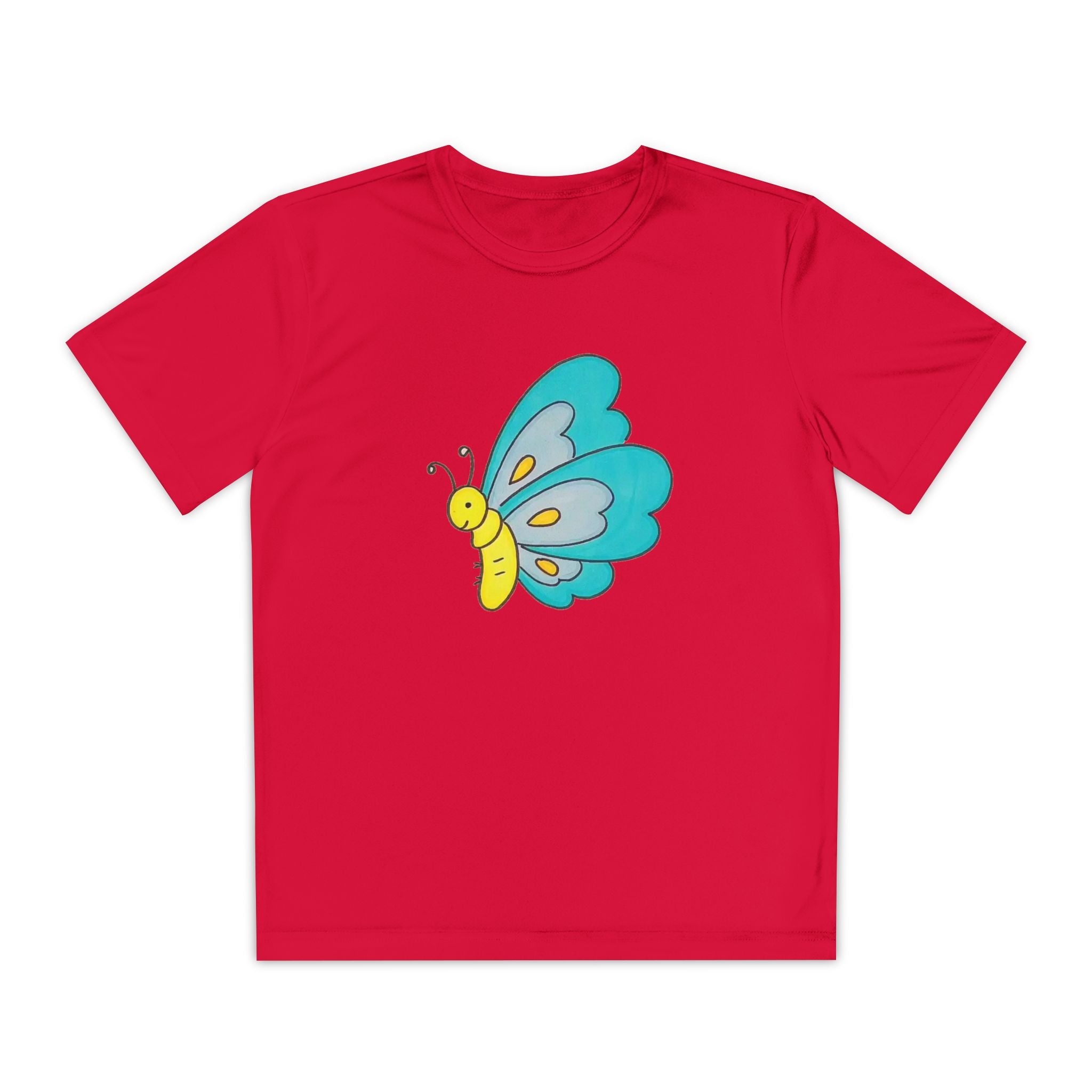 Butterffy Youth T-Shirt Sports Graphic Tee, Cool Athletic Shirt for Kids, Perfect for Sports Events, Team Spirit