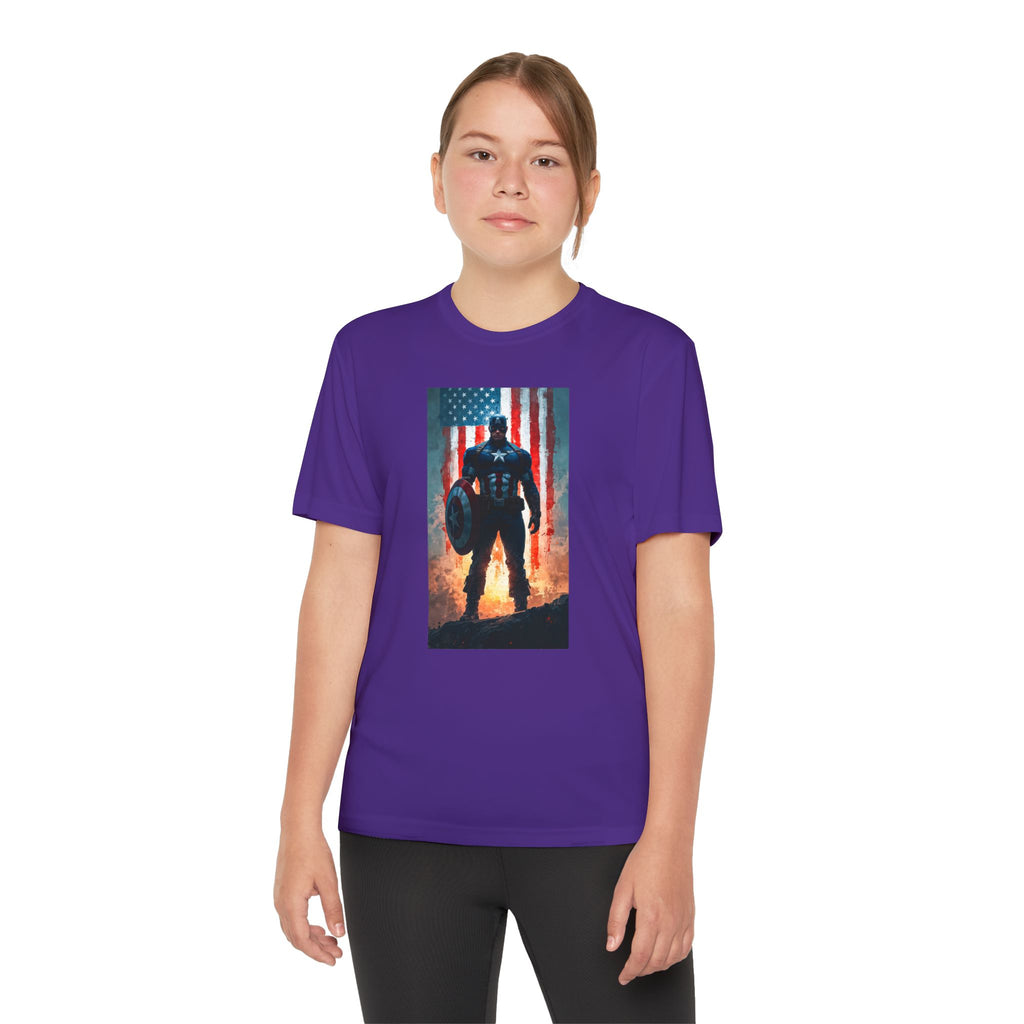 Captain America Superhero Marvel Patriotic, Kids Graphic T-Shirt, Boys Hero Top, Girls Comic Book Clothing, Birthday