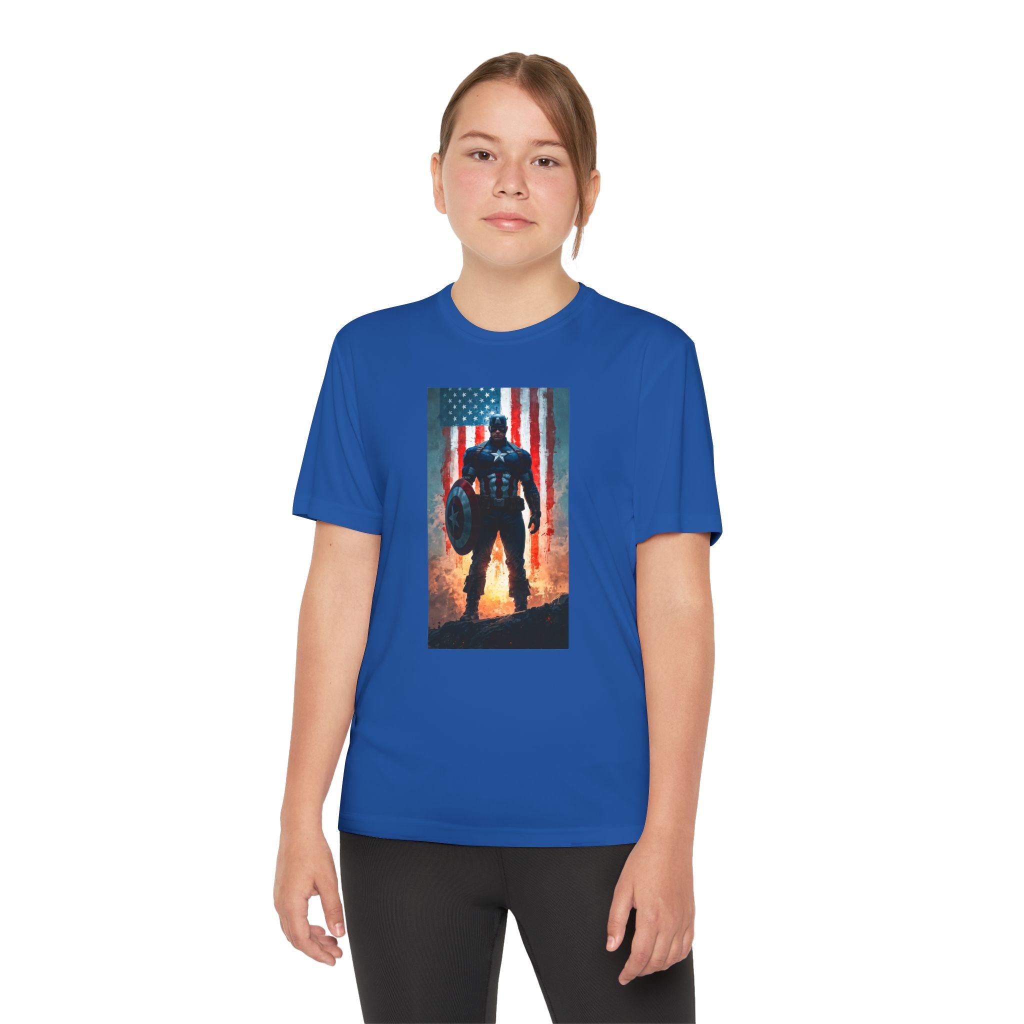 Captain America Superhero Marvel Patriotic, Kids Graphic T-Shirt, Boys Hero Top, Girls Comic Book Clothing, Birthday