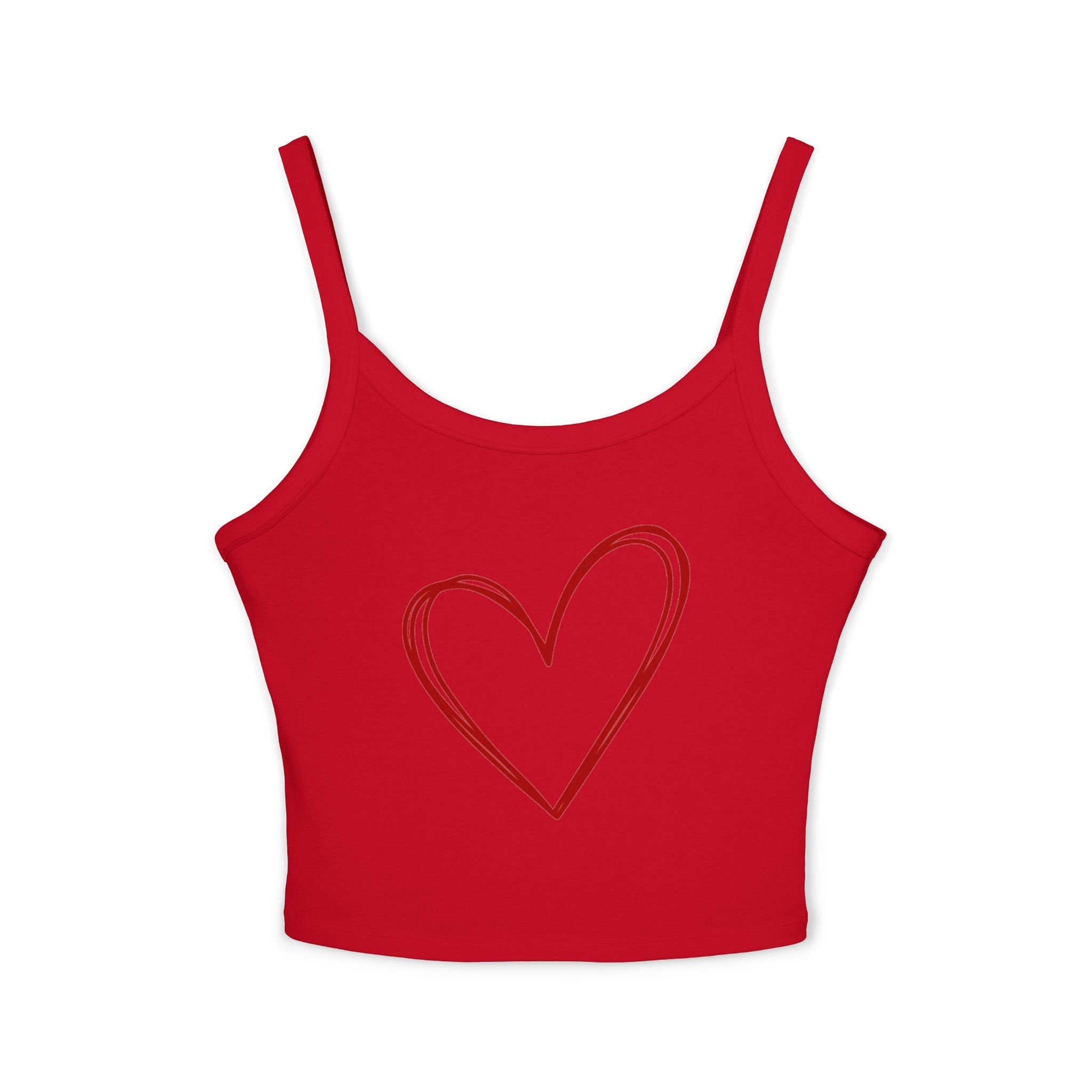Heart Tank Top, Love Cami, Valentine's Day Shirt, Romantic Sleeveless Tee, Women's Summer Blouse, Cute Spaghetti Strap Tank