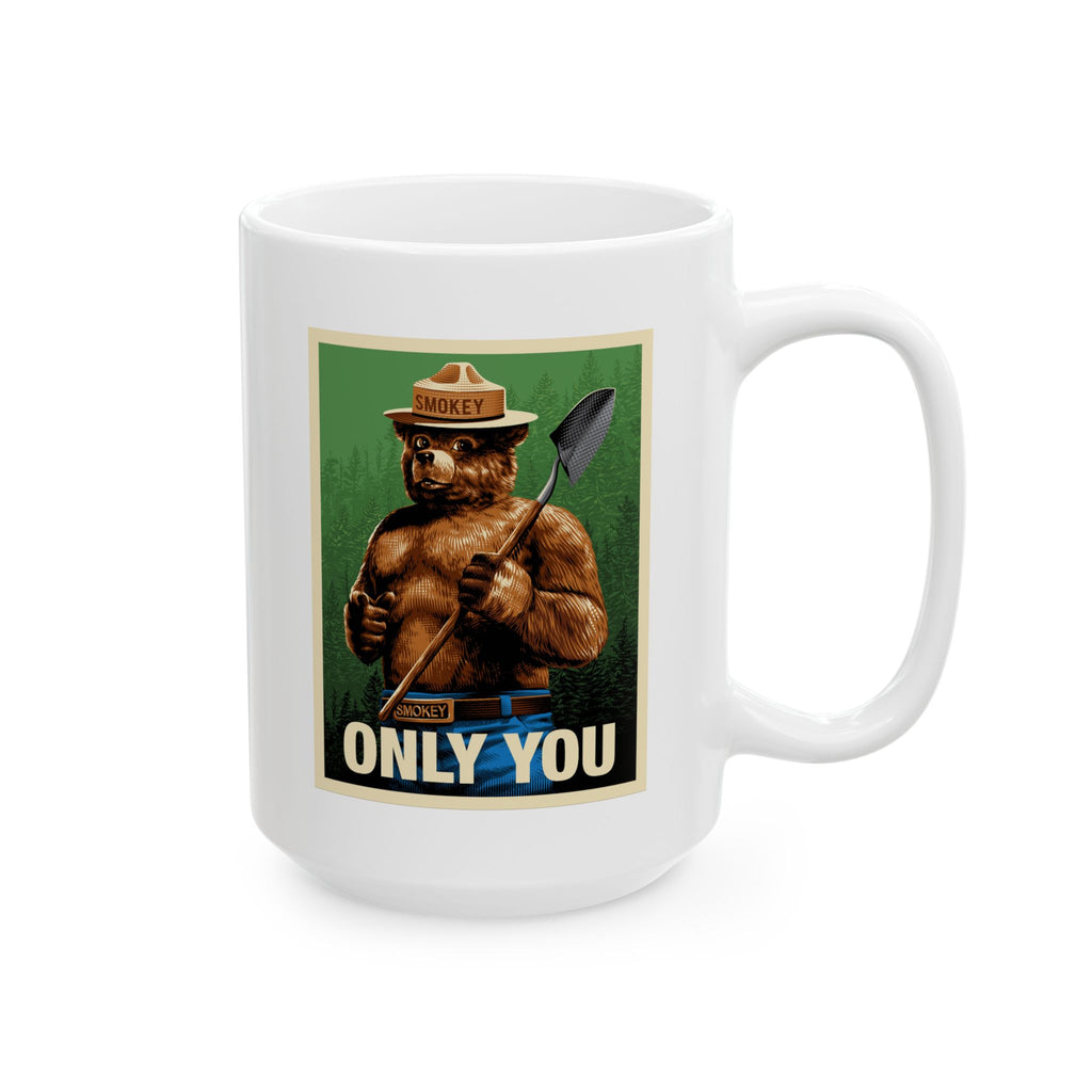 Smokey Bear Firefighter Coffee Mug, Tea Cup, Gift for First Responders, Campfire Enthusiasts, Firefighters Appreciation, Firefighting, Fire