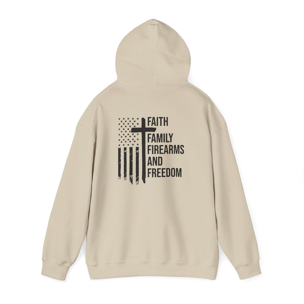 Hooded Sweatshirt - Faith Family Firearms Freedom Design