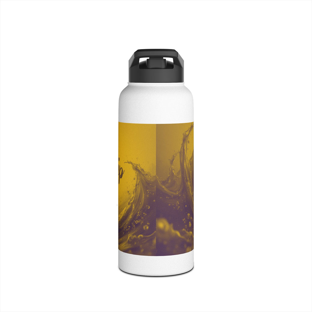 Aqua Wave Stainless Steel Water Bottle, Hydration Gift, Outdoor Adventure, Beach Vibes, Eco-Friendly, Travel Companion