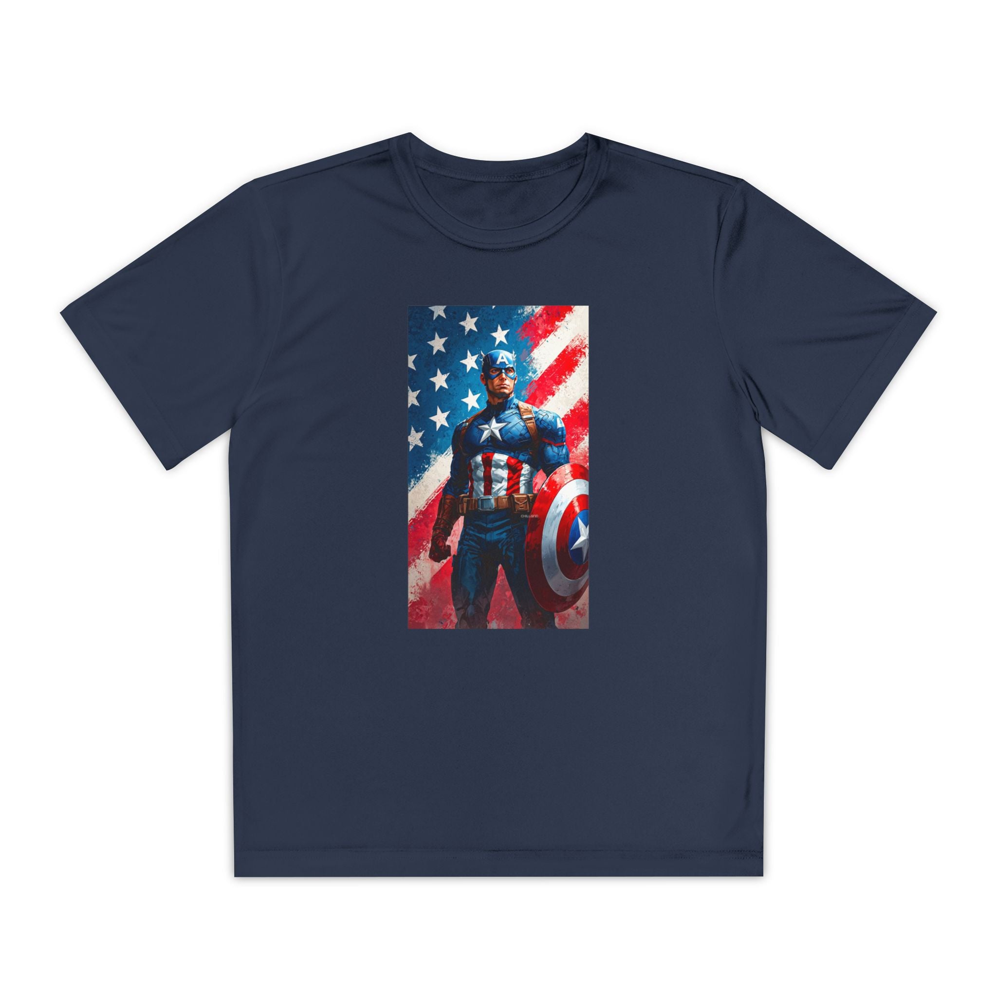 Captain America Superhero Marvel Patriotic, Kids Graphic T-Shirt, Boys Hero Top, Girls Comic Book Clothing, Birthday